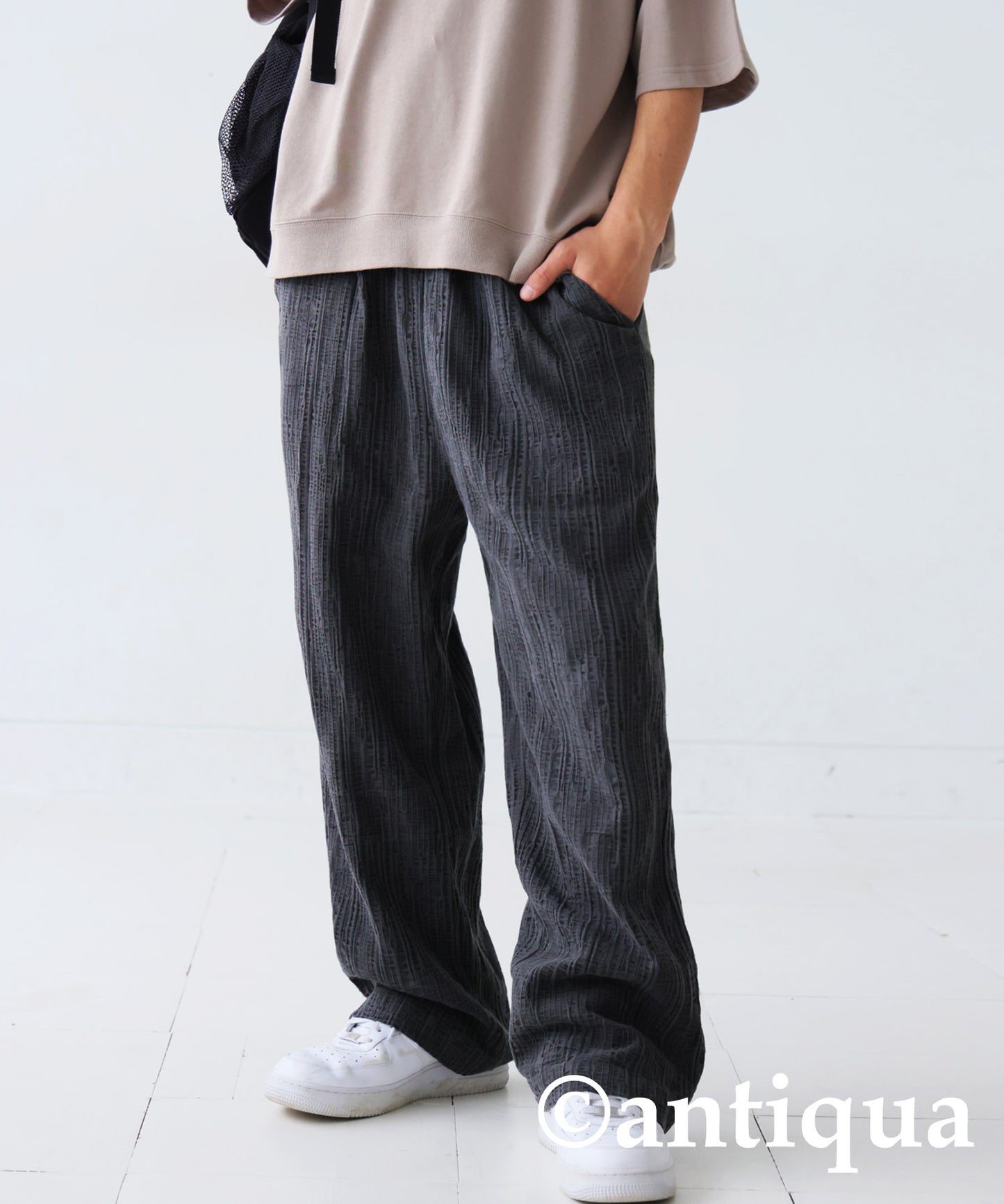 Cotton Linen Wide Straight Pants Men's