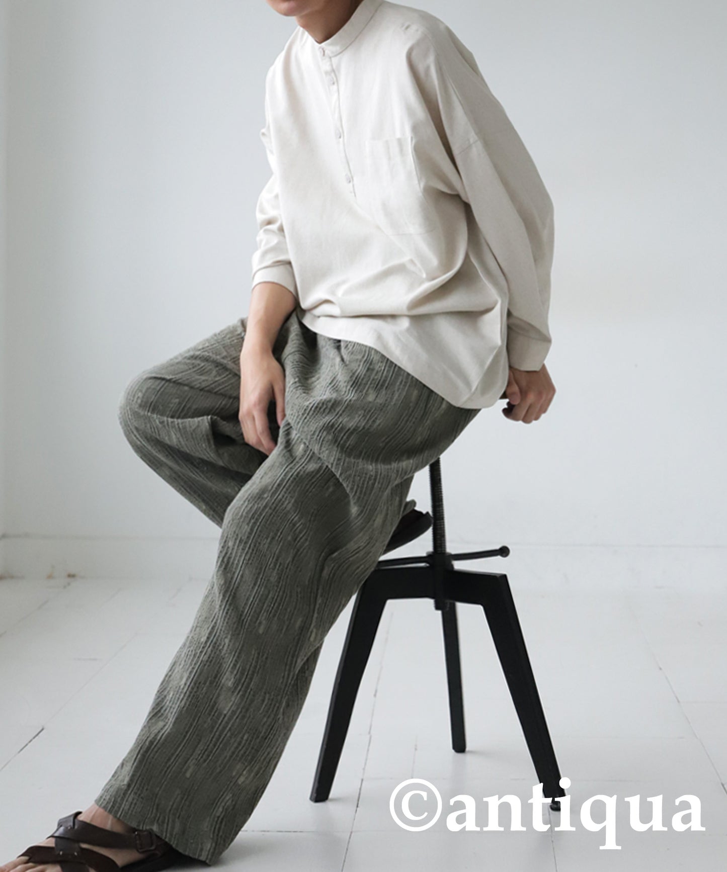 Cotton Linen Wide Straight Pants Men's