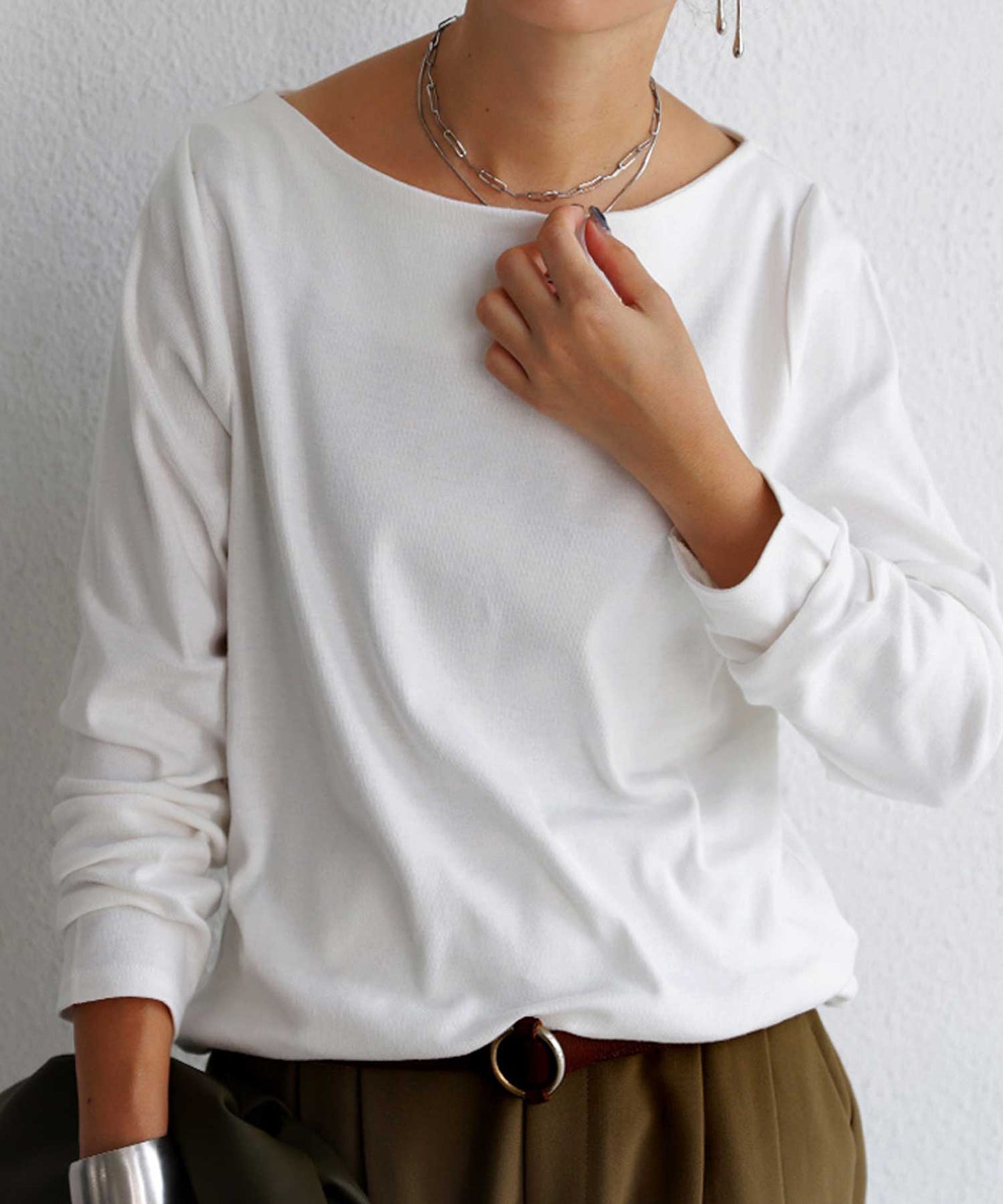 Basic cotton long T-shirts Ladies