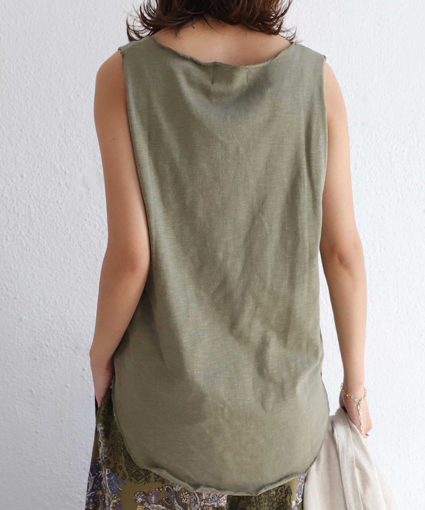 Slab fabric mellow Ladies Tank Tank Top Cotton 100%