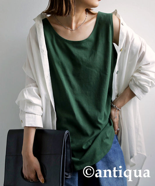 100% Cotton Round Tank Top Ladies