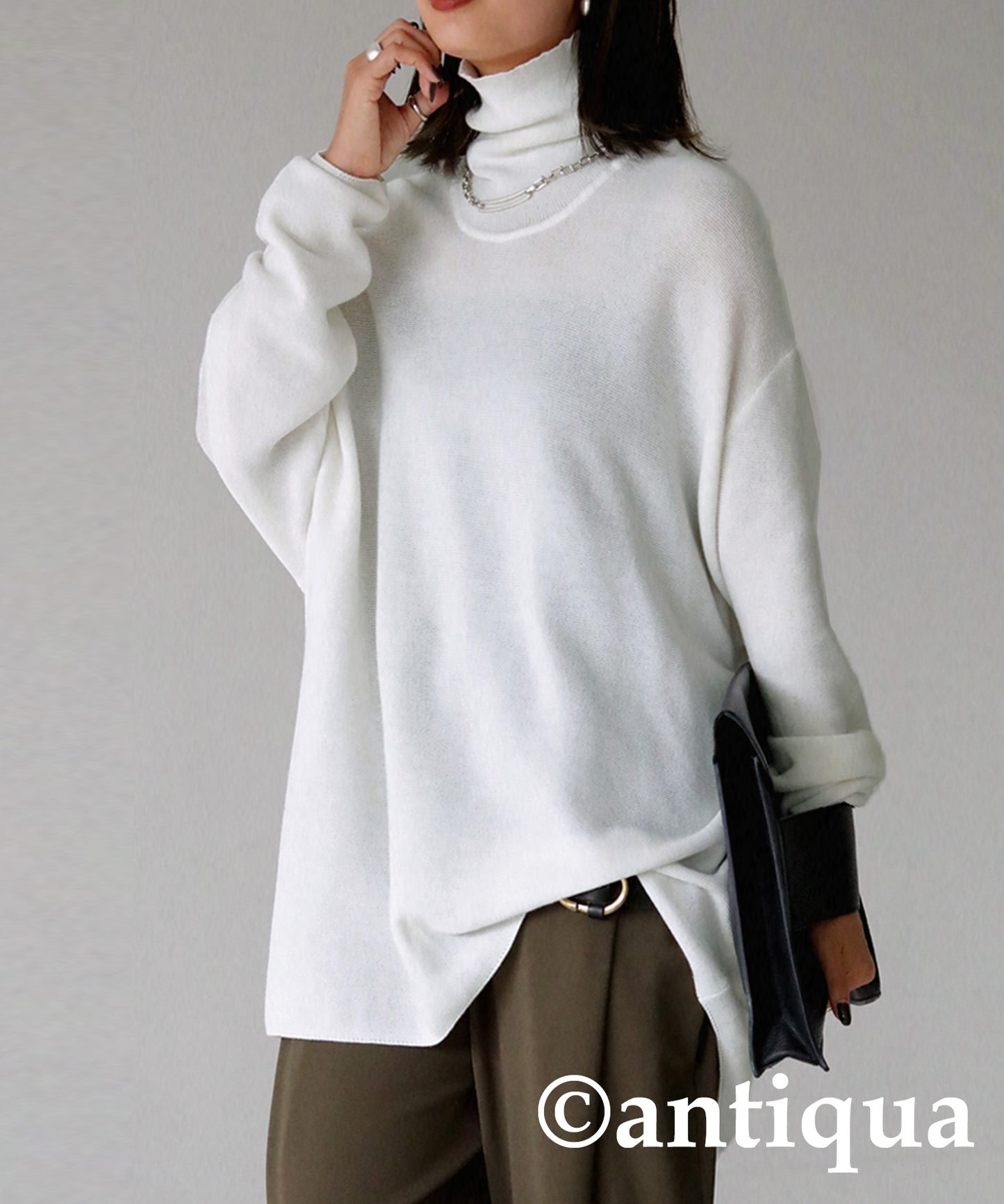 Ladies turtleneck sweater Cocoon shapes