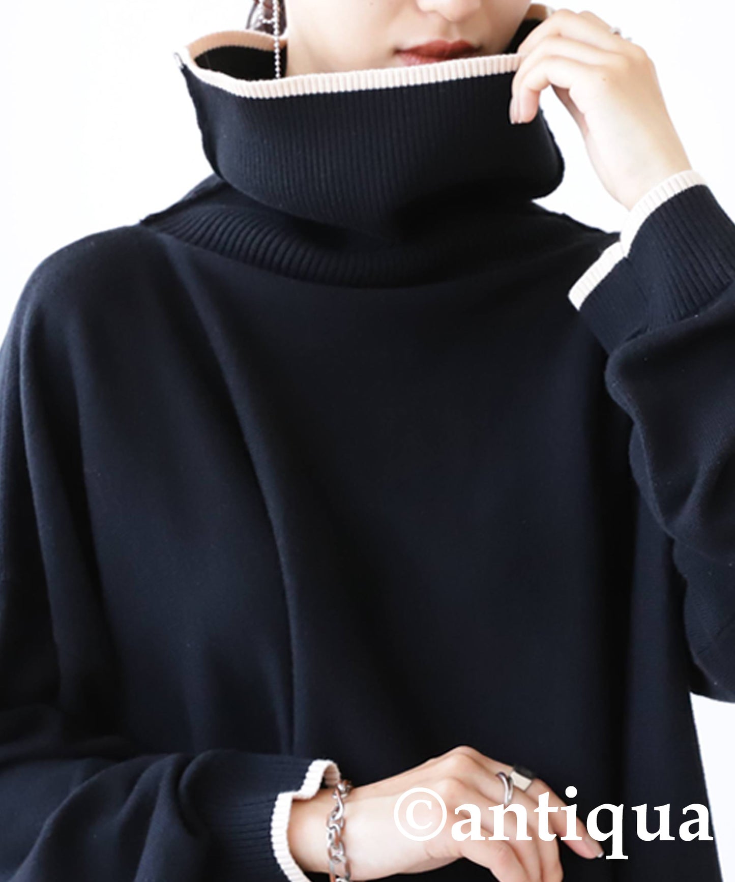 Ladies turtleneck sweater cotton 100%