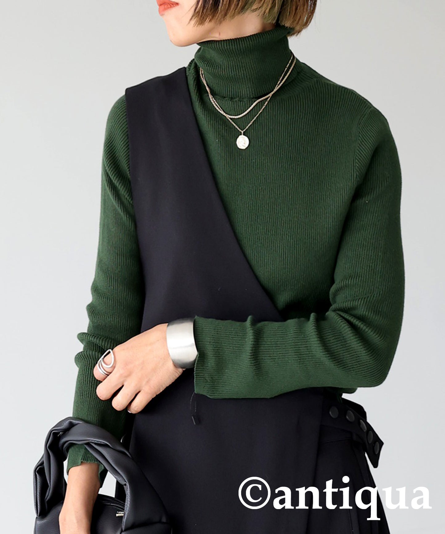 Ladies turtleneck sweater Long Sleeve Cotton plain