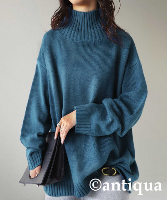 Simple high neck knit Ladies