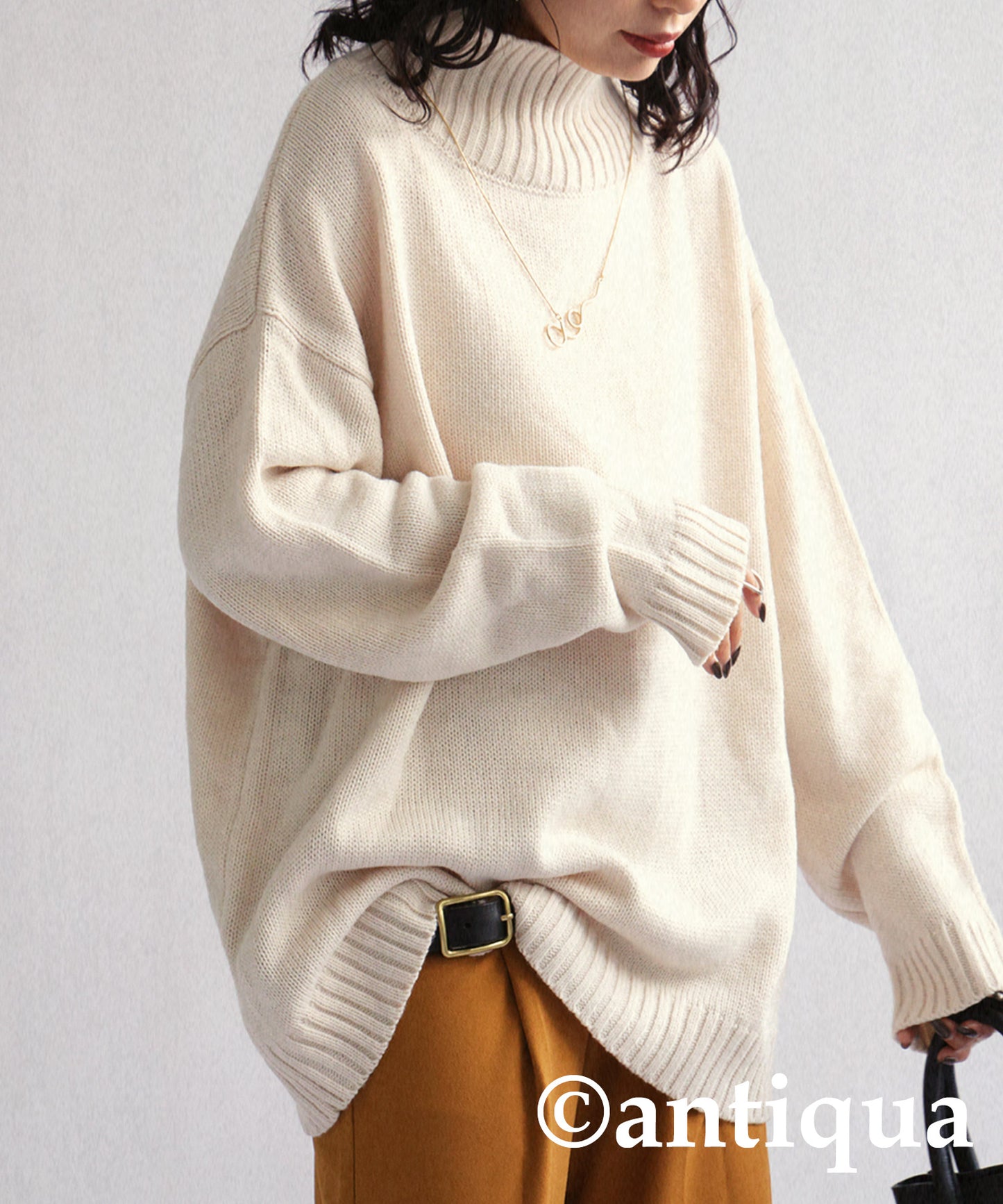 Simple high neck knit Ladies