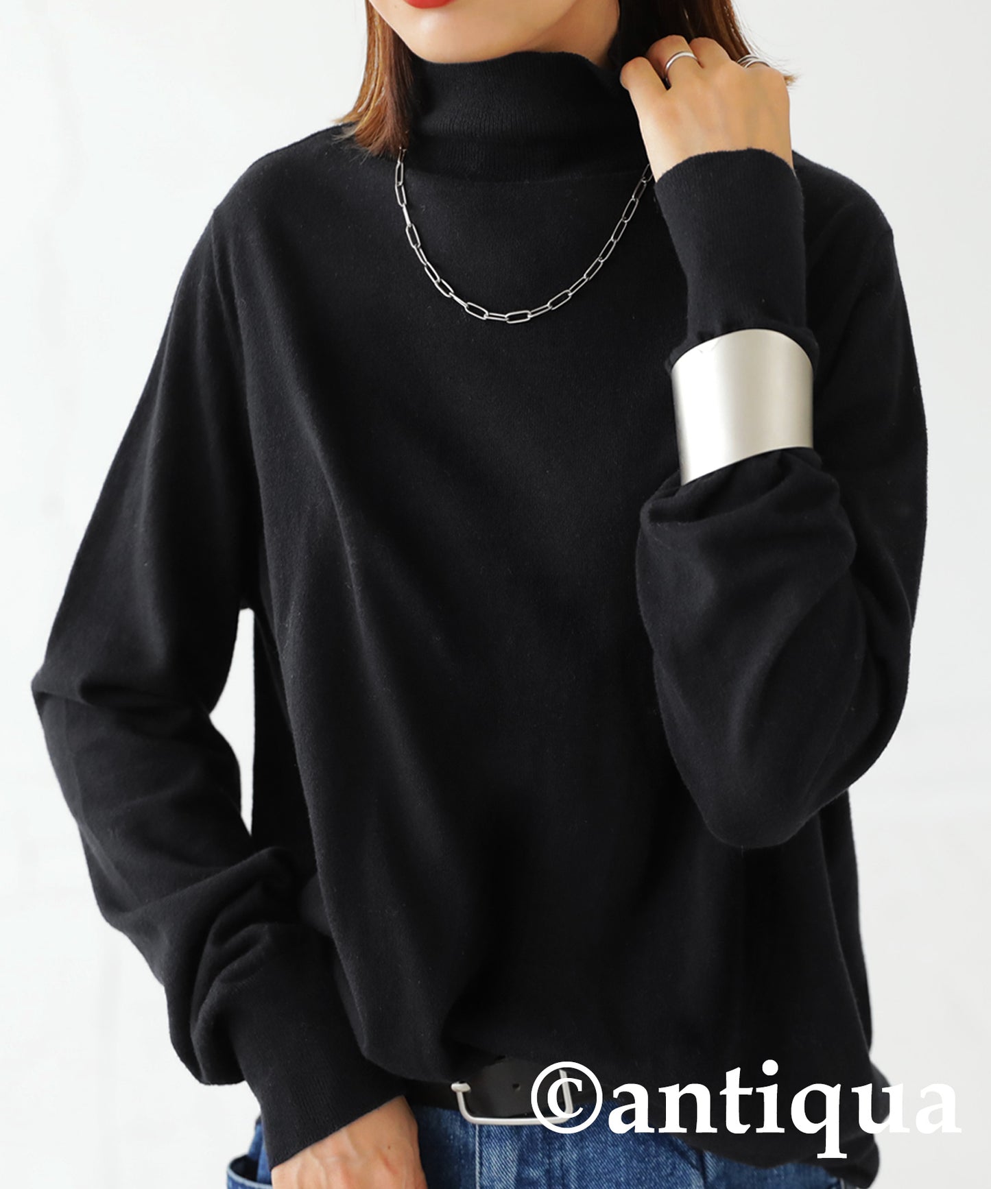 Ladies turtleneck sweater cotton 100% plain