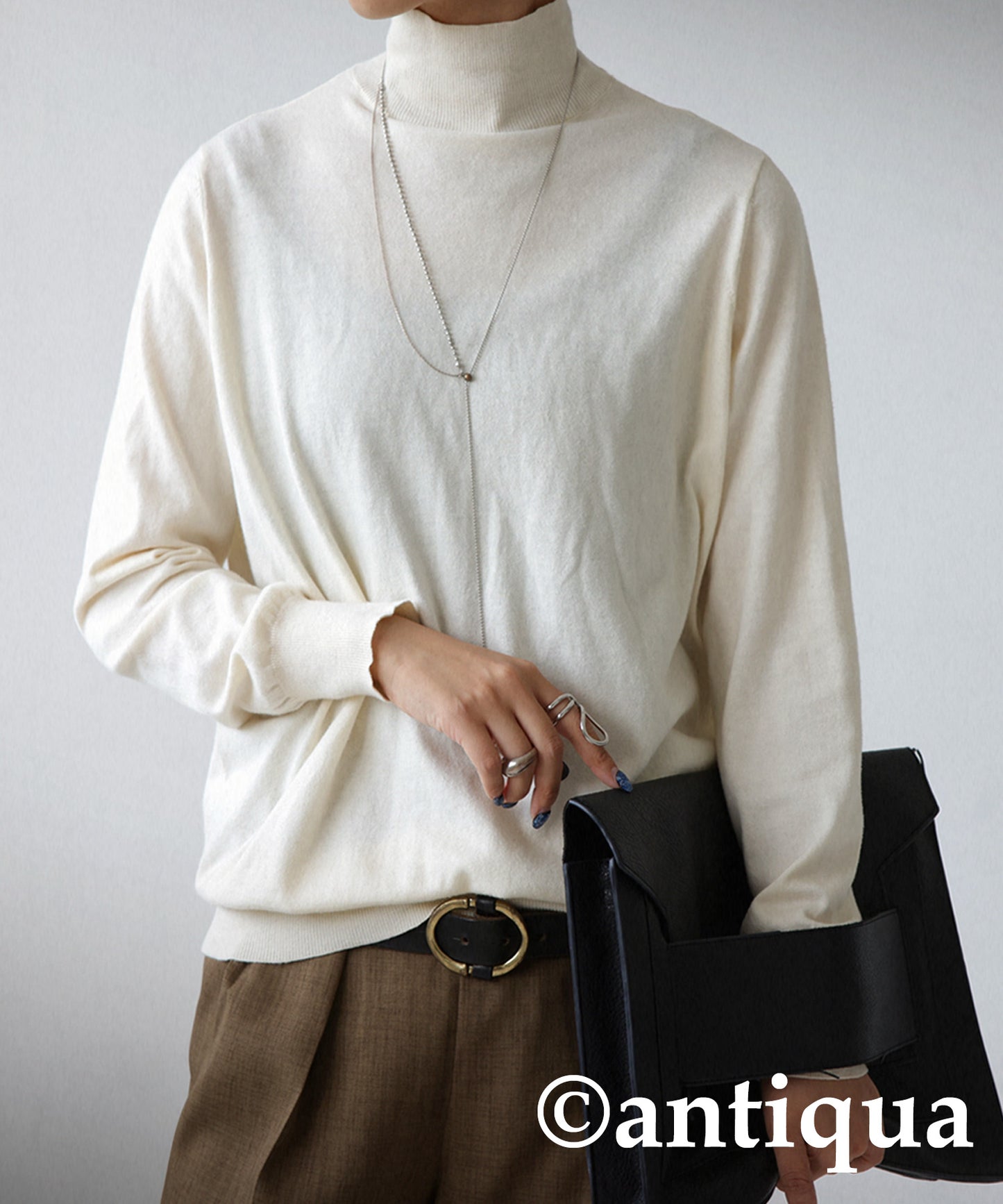 Ladies turtleneck sweater cotton 100% plain