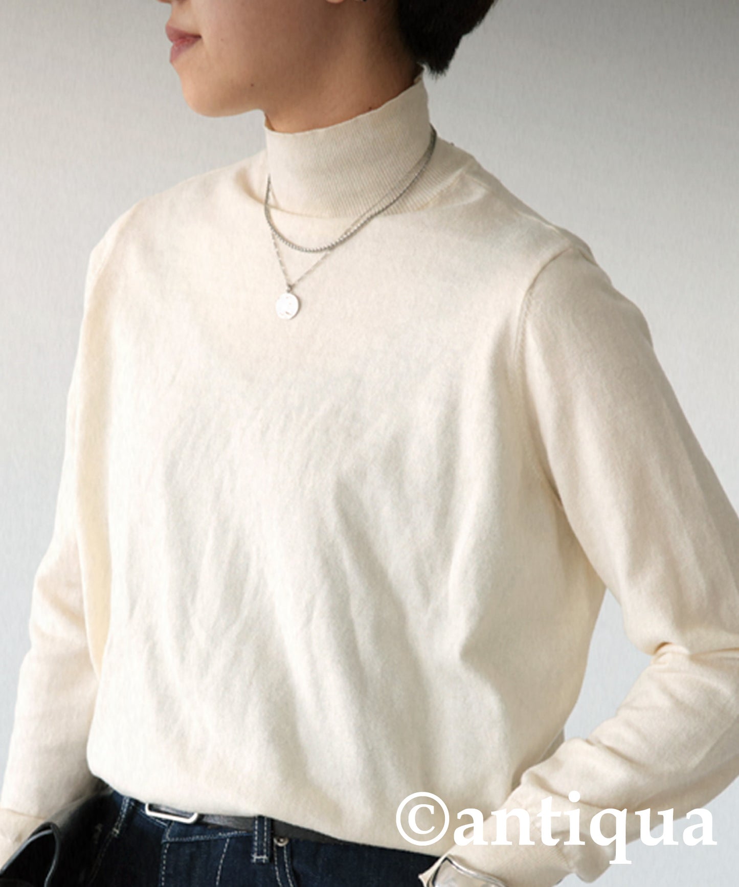 Ladies turtleneck sweater cotton 100% plain