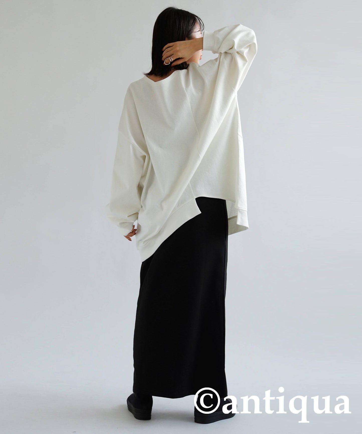 Design Basque Tops Long Sleeved Ladies T-Shirt Cotton