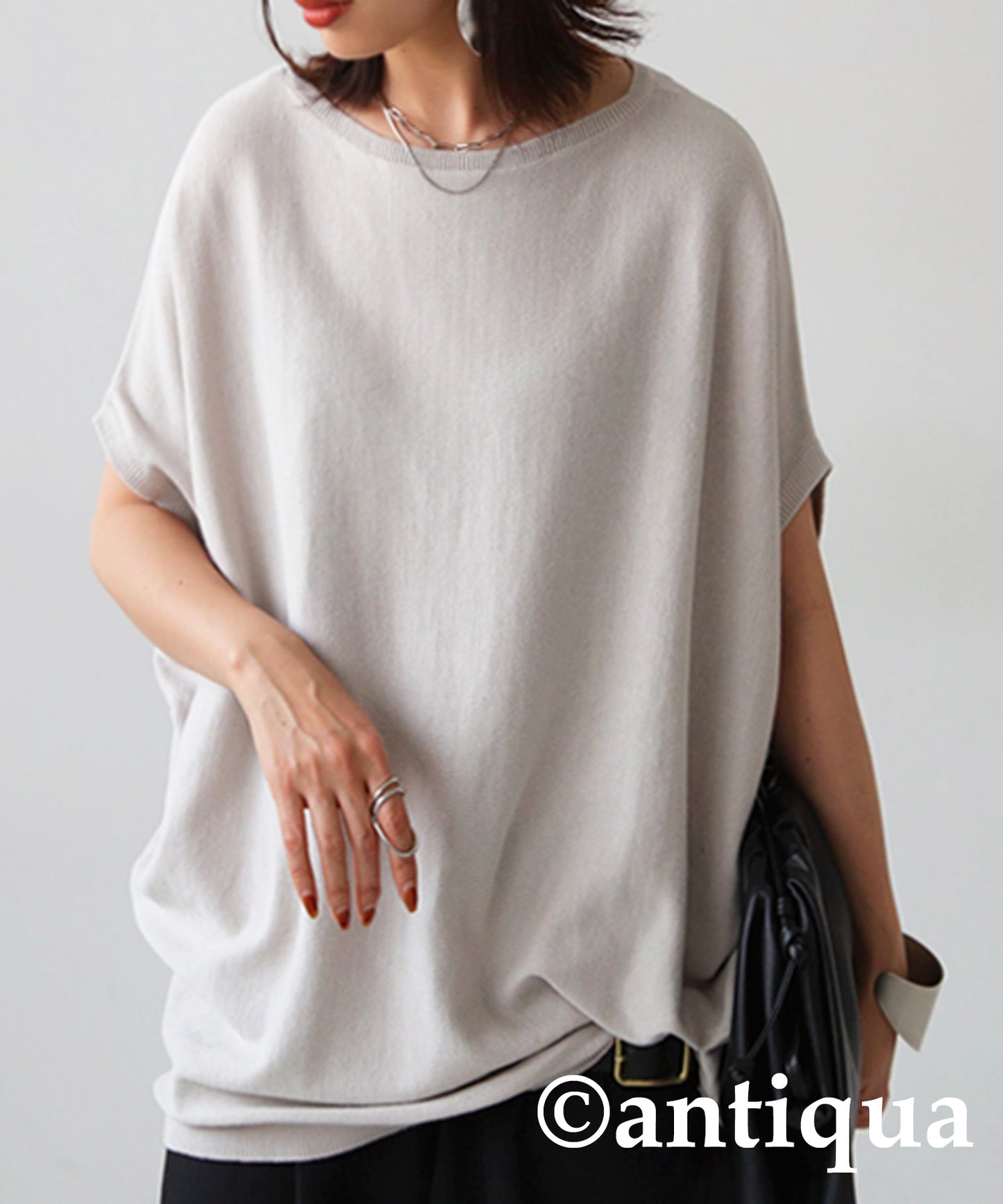 Dolman Ladies Knit Tops Short Sleeve French