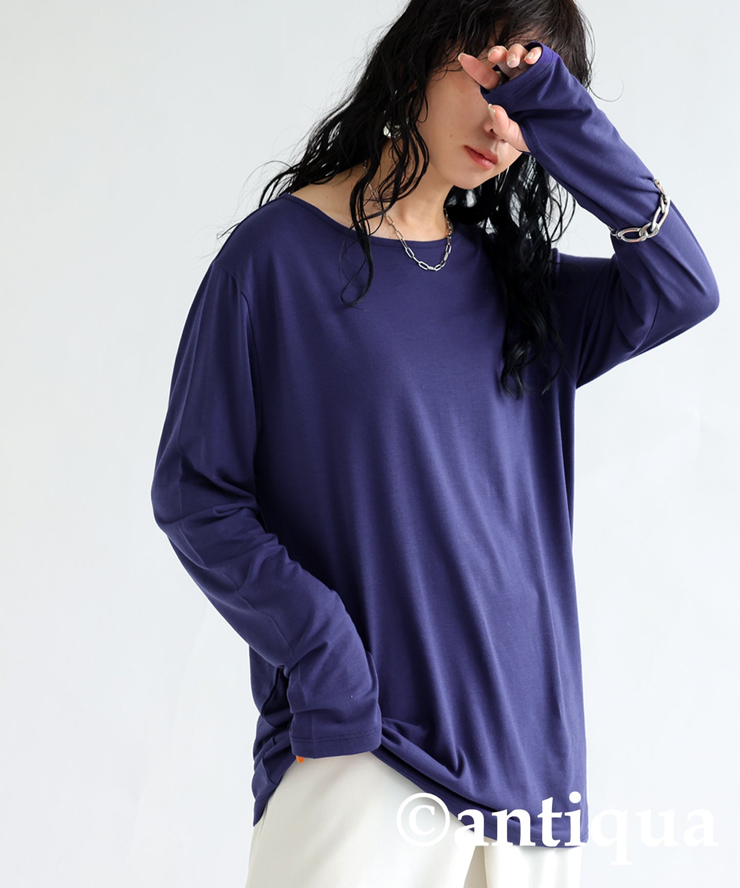 Cool touch UV Cut Ladies tops Tops in rib with thumb hole