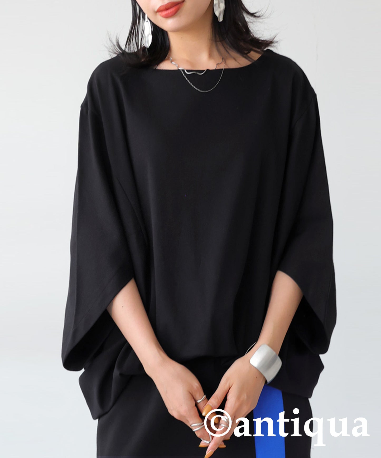 100%Cotton Boat Neck Dolman Tops Ladies