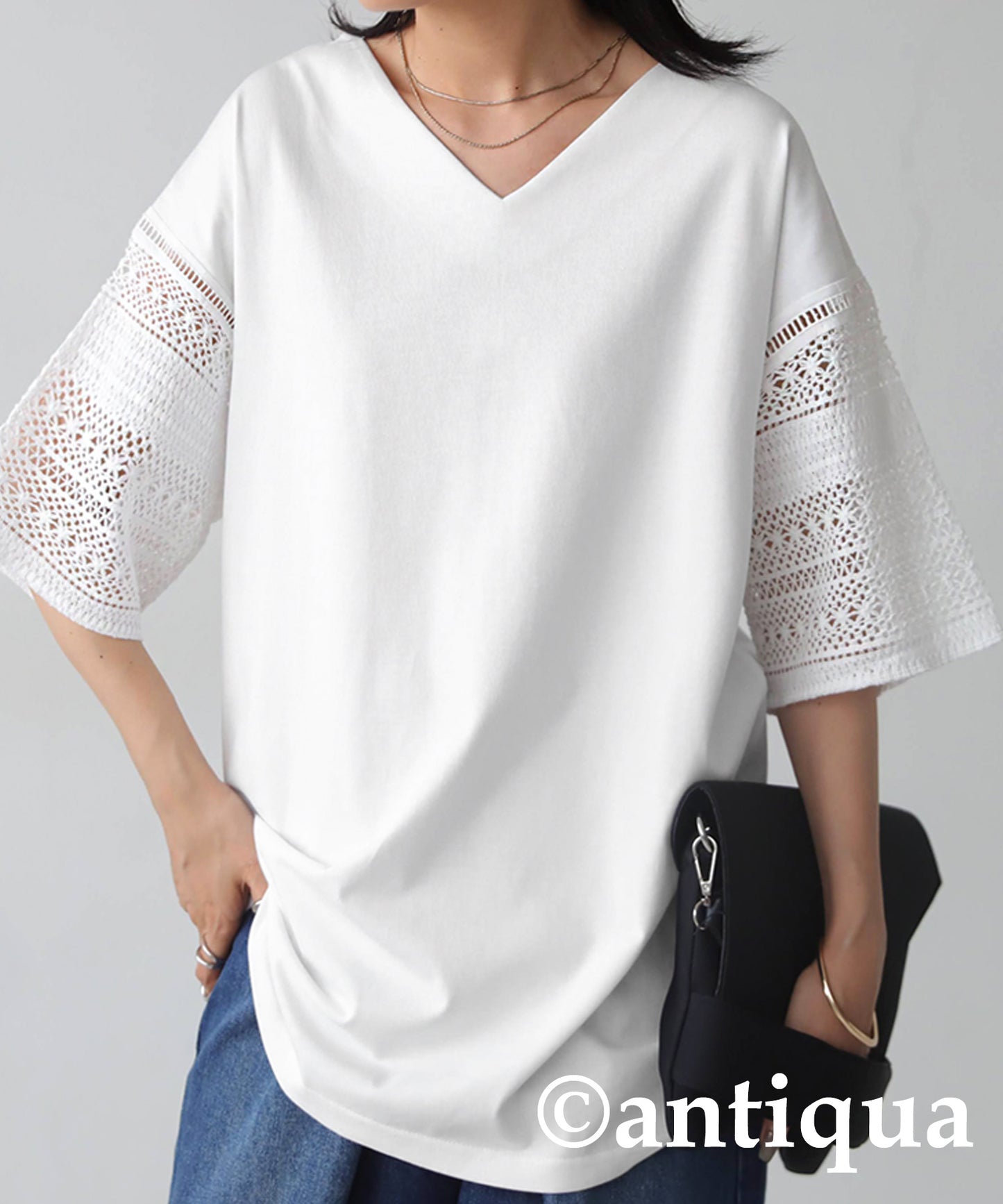 Cotton lace T-shirt Ladies