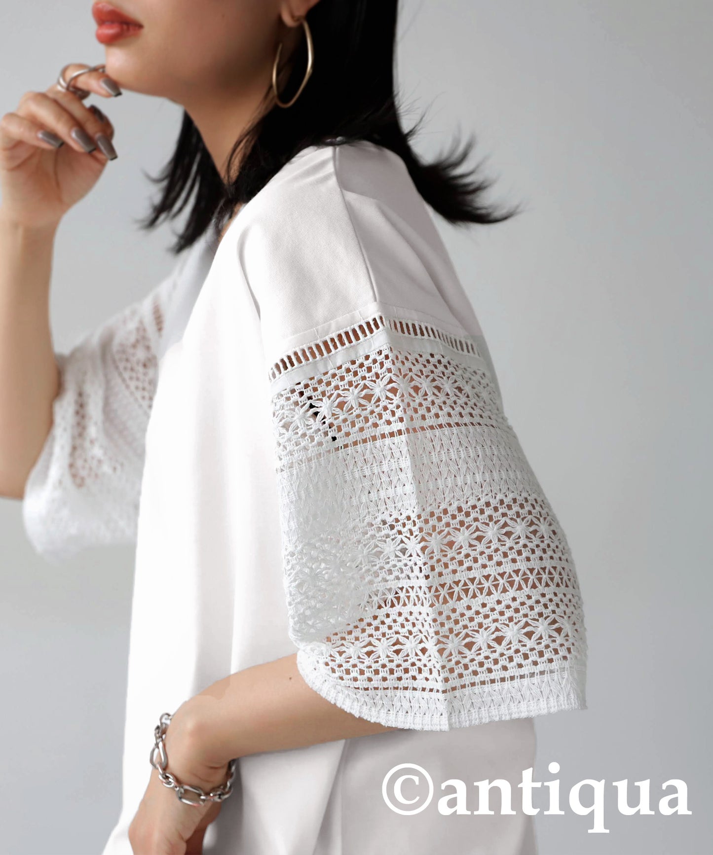 Cotton lace T-shirt Ladies