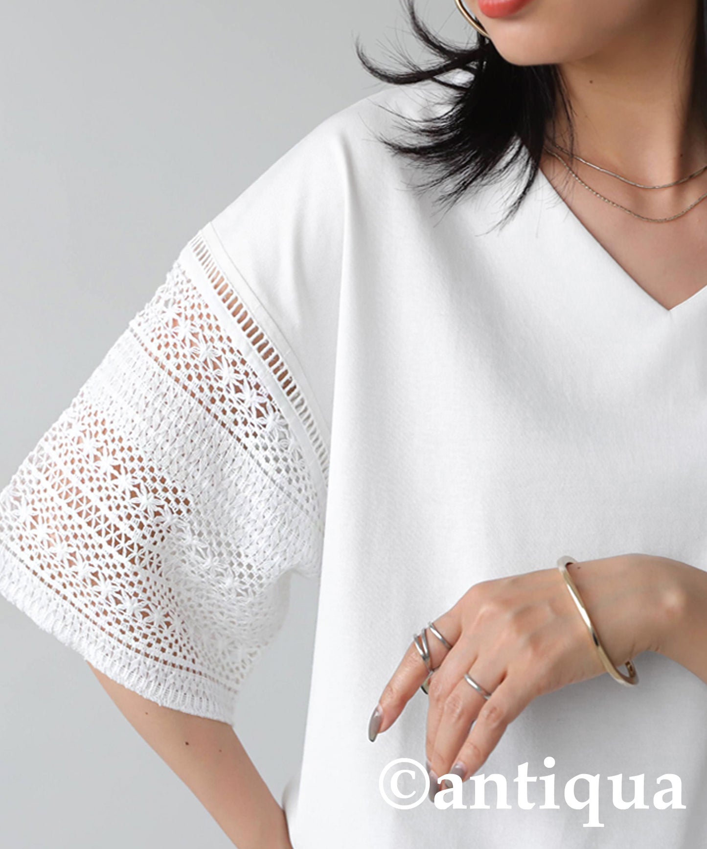 Cotton lace T-shirt Ladies