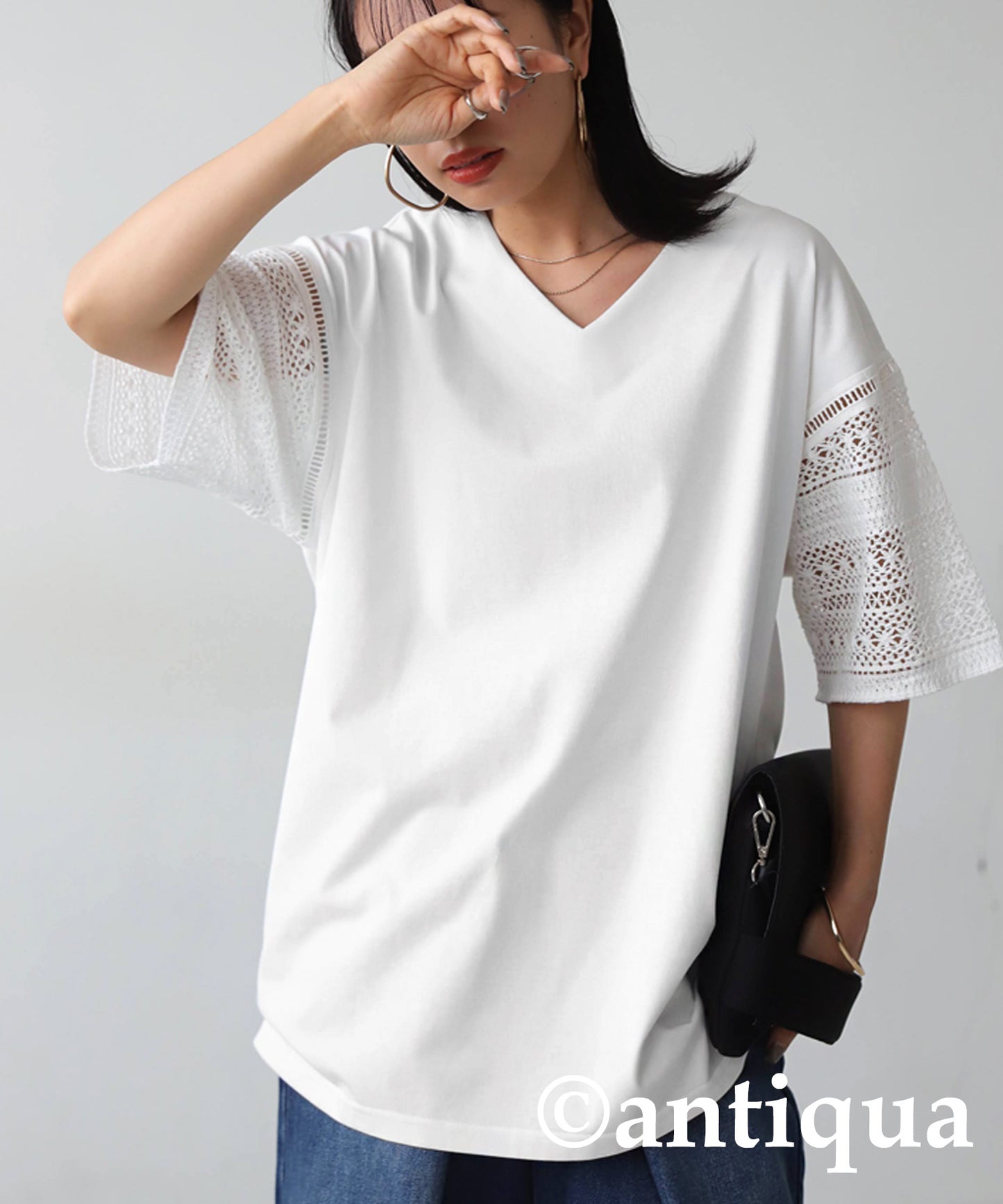 Cotton lace T-shirt Ladies