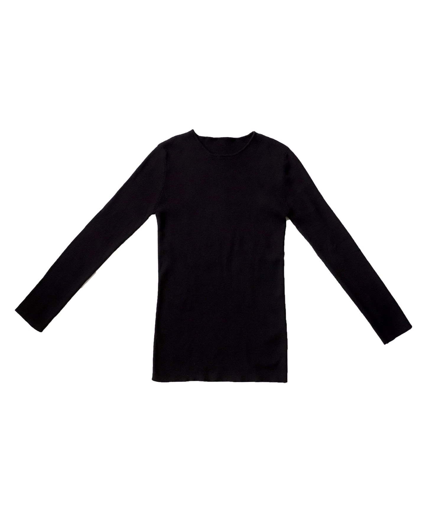 Crew neck rib knit Ladies