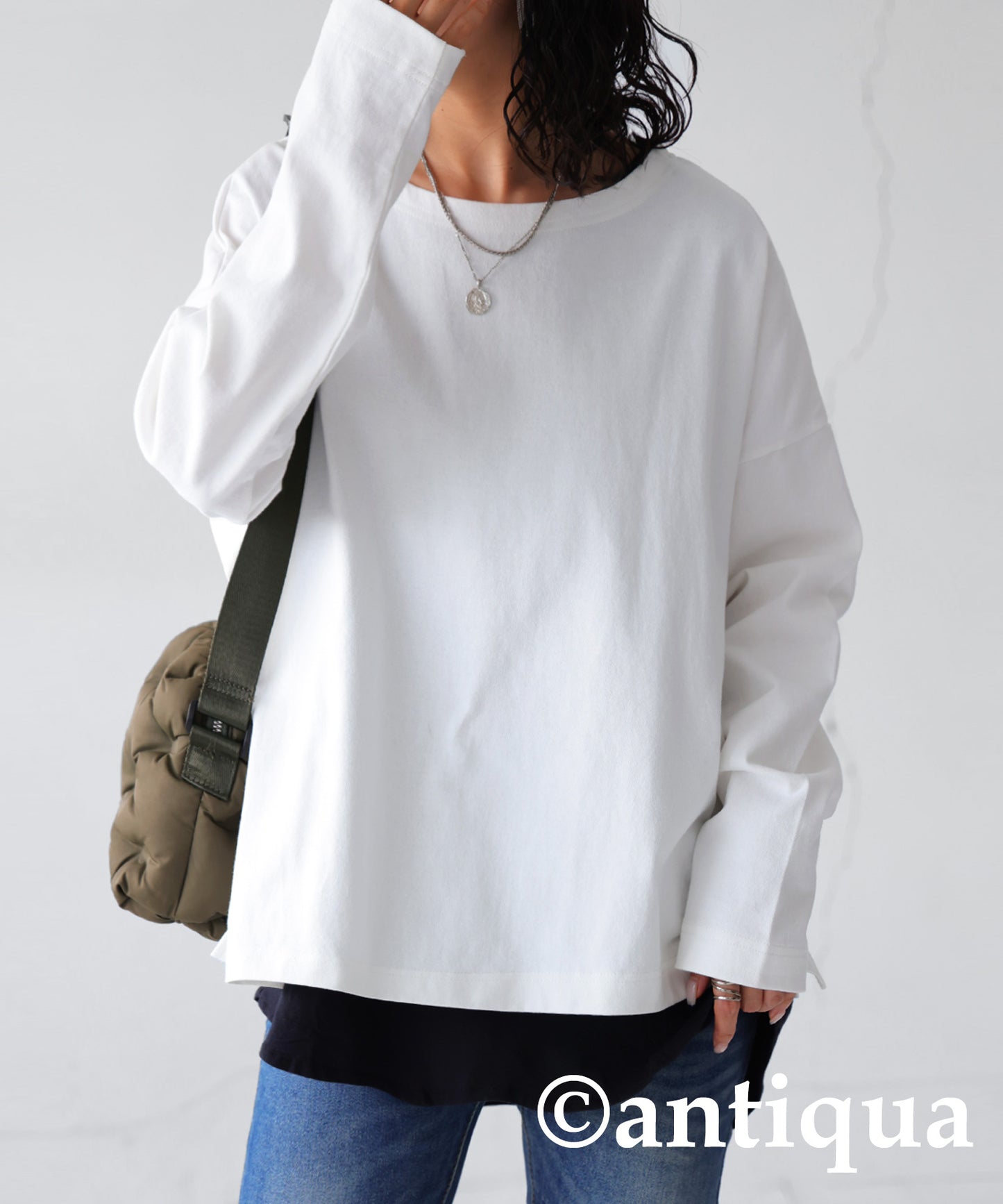 Ladies Long Sleeve T-shirt cotton 100% Basque fabric　