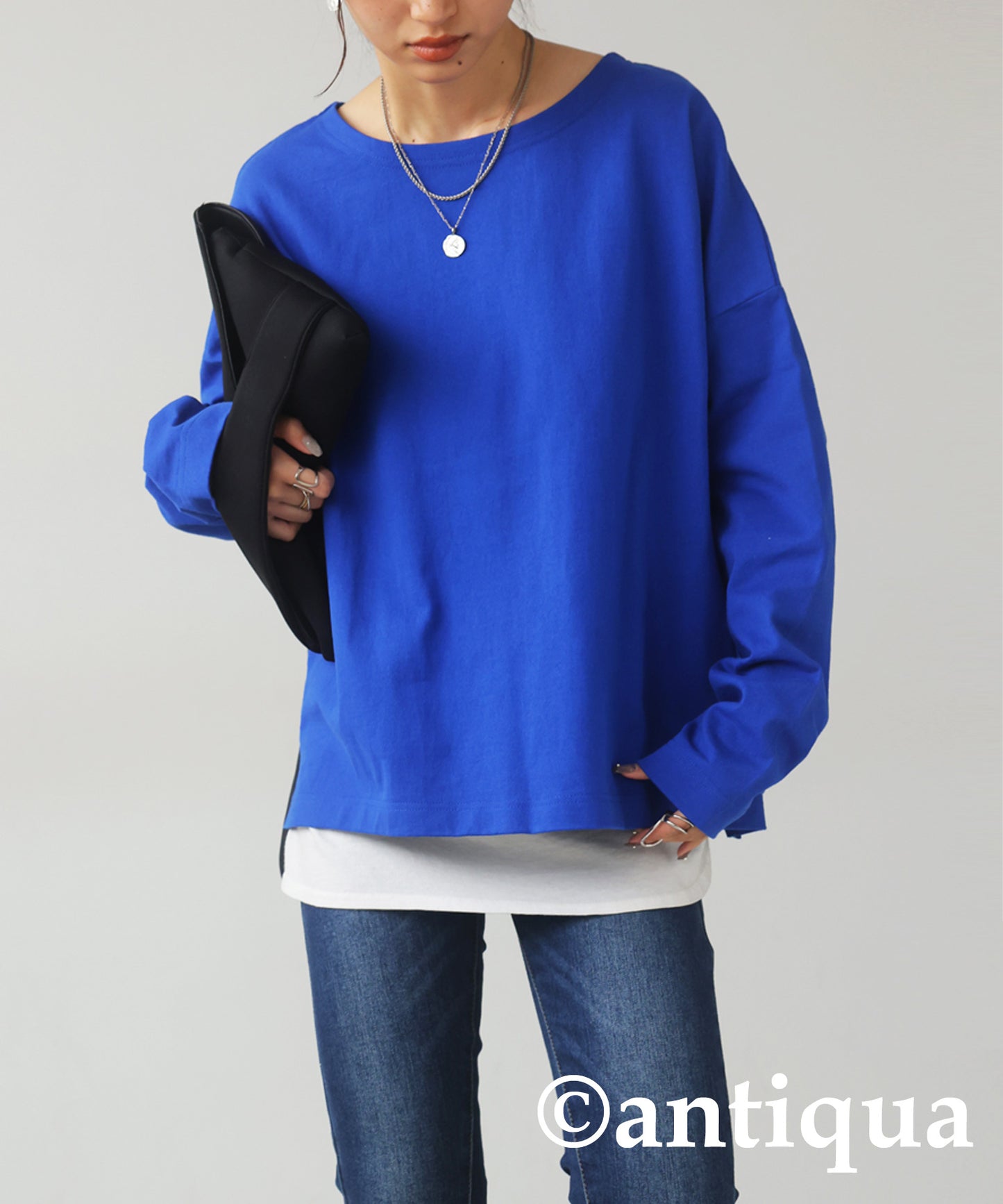 Ladies Long Sleeve T-shirt cotton 100% Basque fabric　