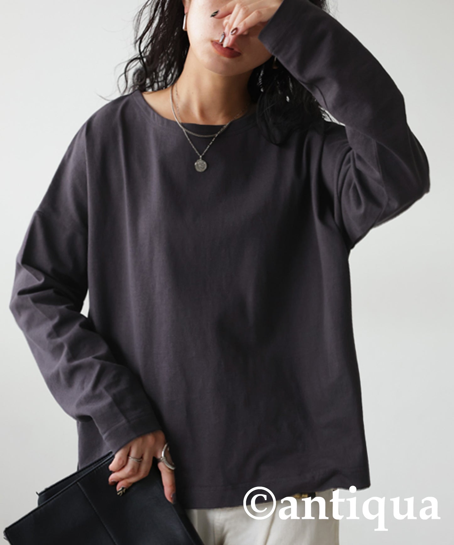 Ladies Long Sleeve T-shirt cotton 100% Basque fabric　