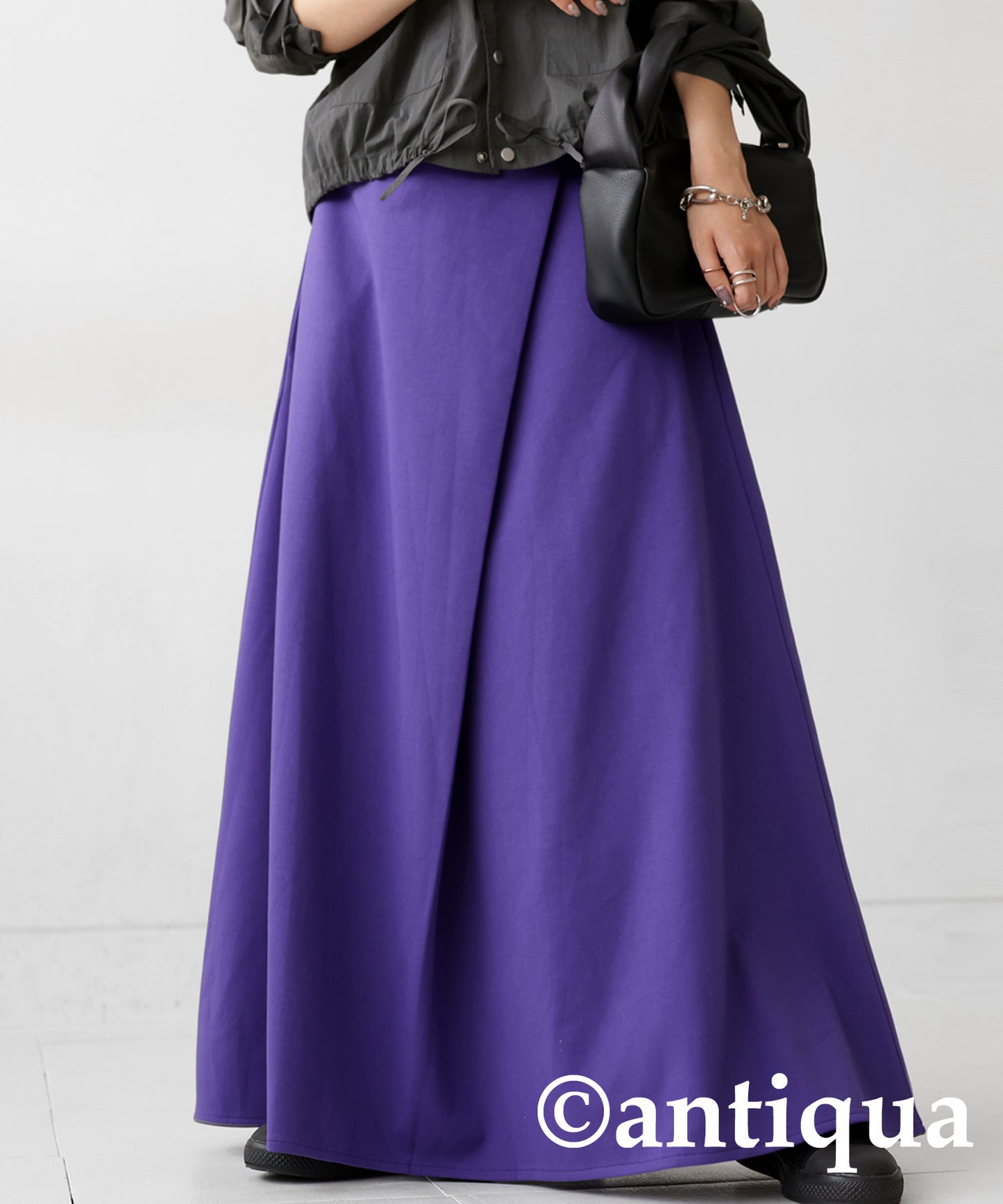 Ladies long skirt plain ponte fabric