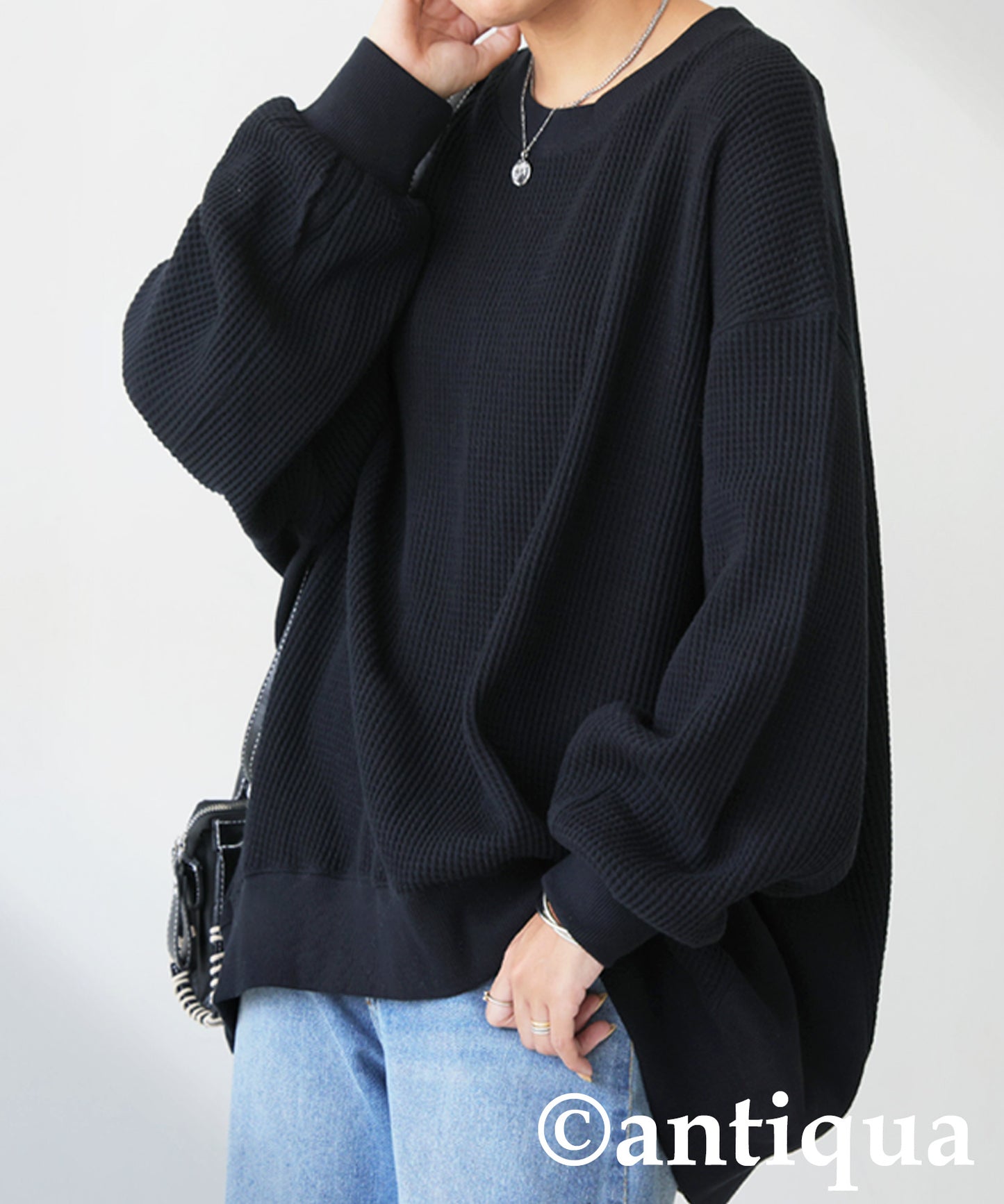 ONI-Waffle Side Rib Pullover Ladies