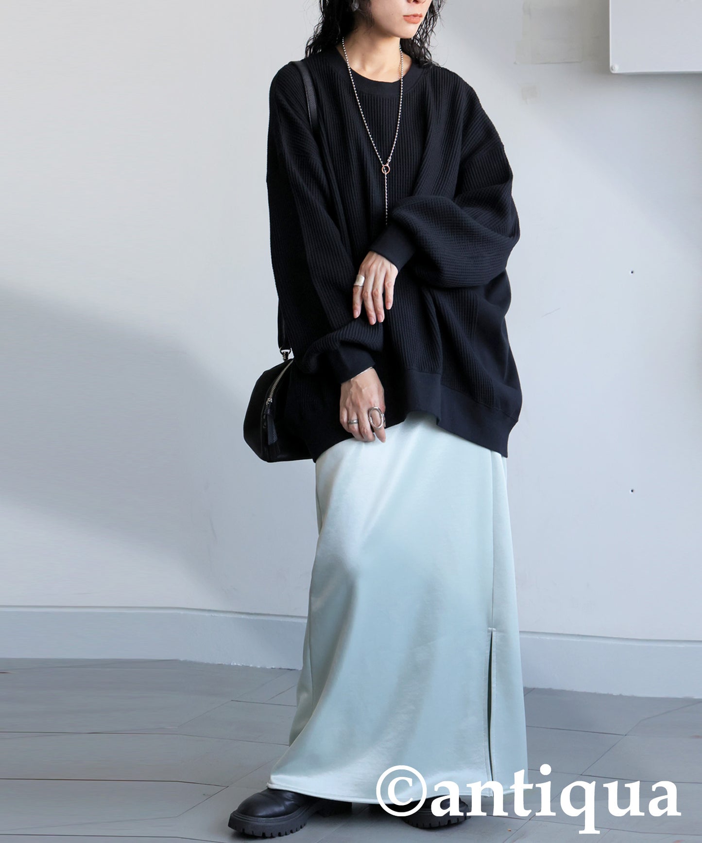 ONI-Waffle Side Rib Pullover Ladies