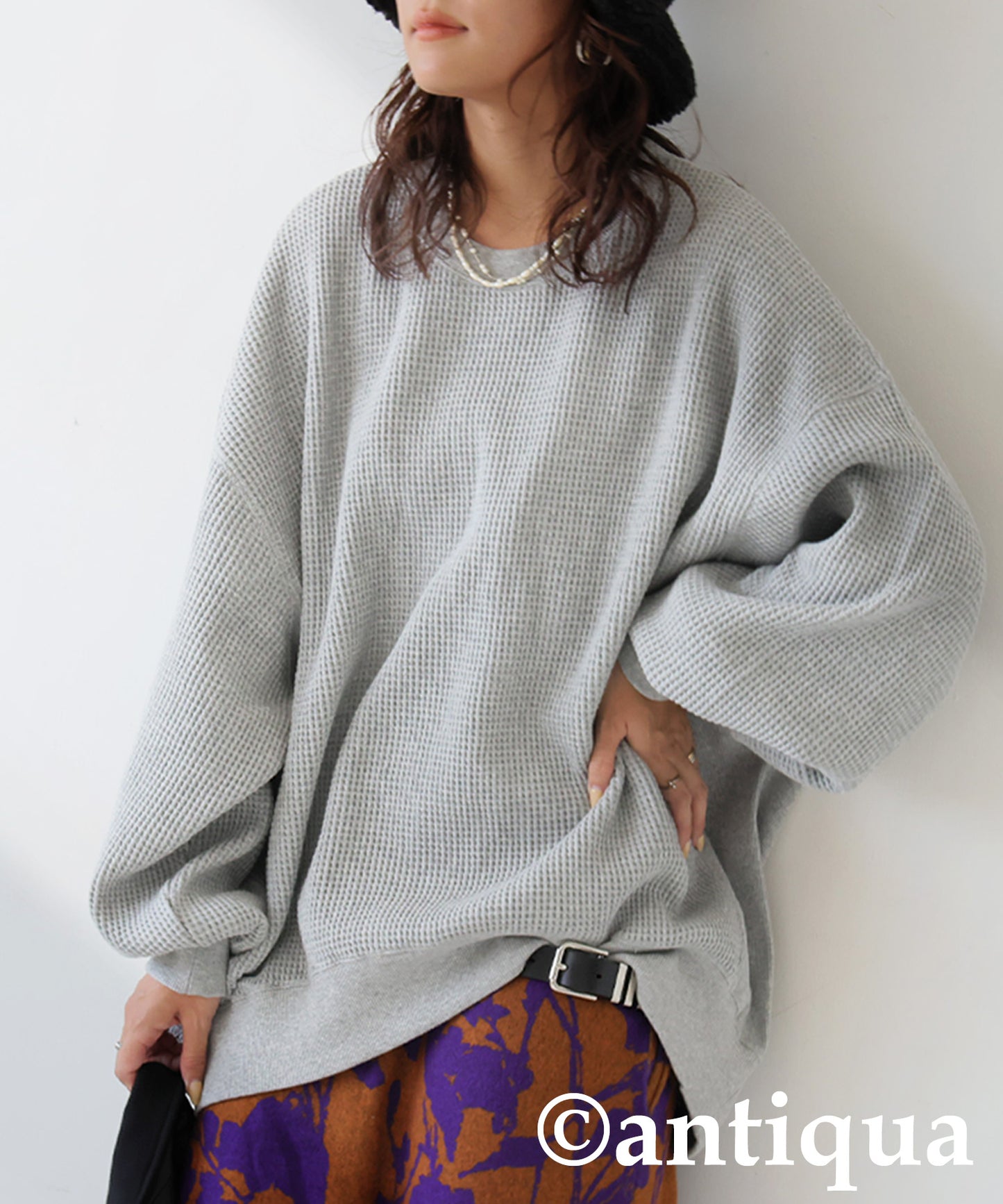 ONI-Waffle Side Rib Pullover Ladies