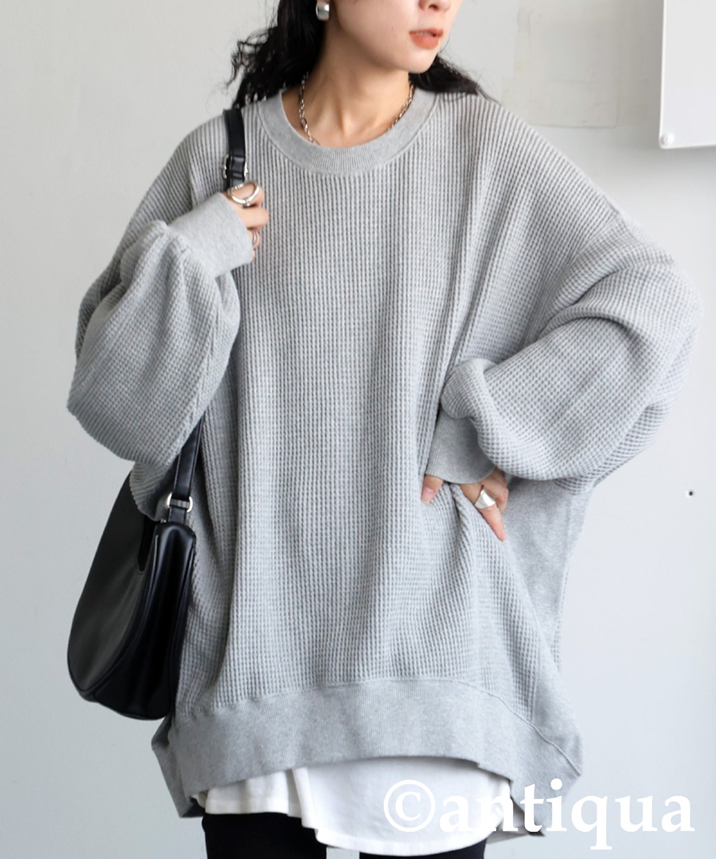 ONI-Waffle Side Rib Pullover Ladies