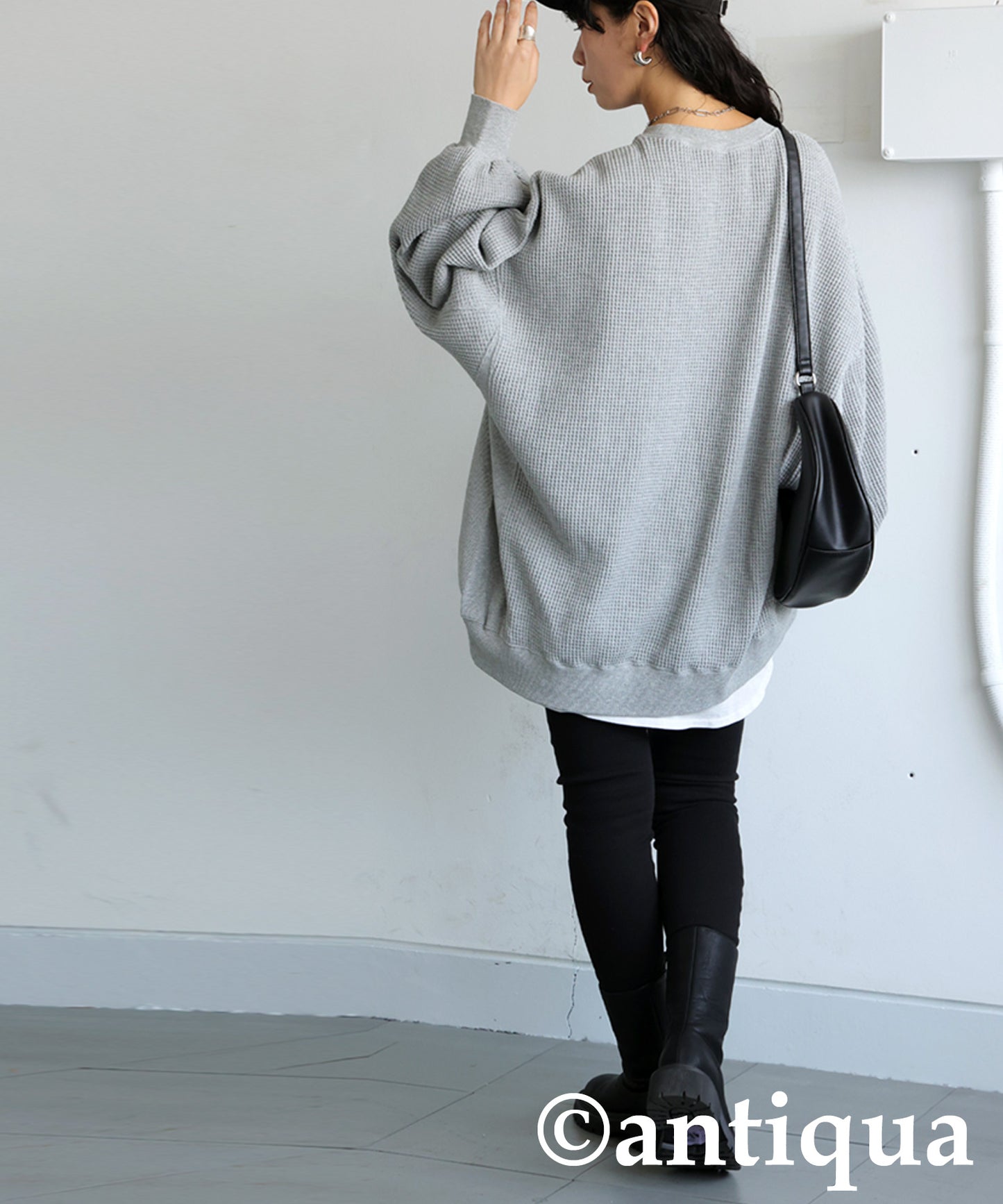ONI-Waffle Side Rib Pullover Ladies