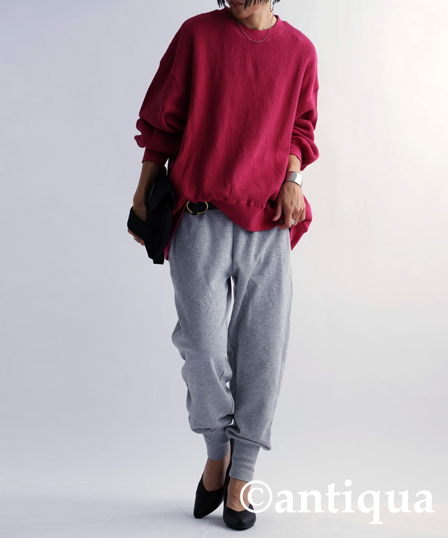 ONI-Waffle Side Rib Pullover Ladies