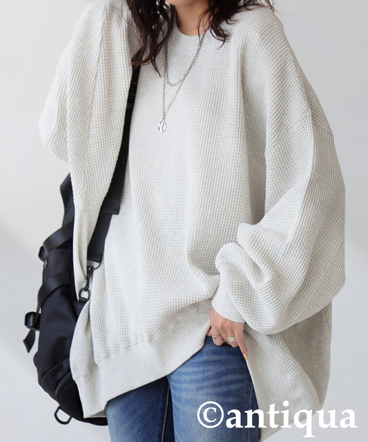 ONI-Waffle Side Rib Pullover Ladies