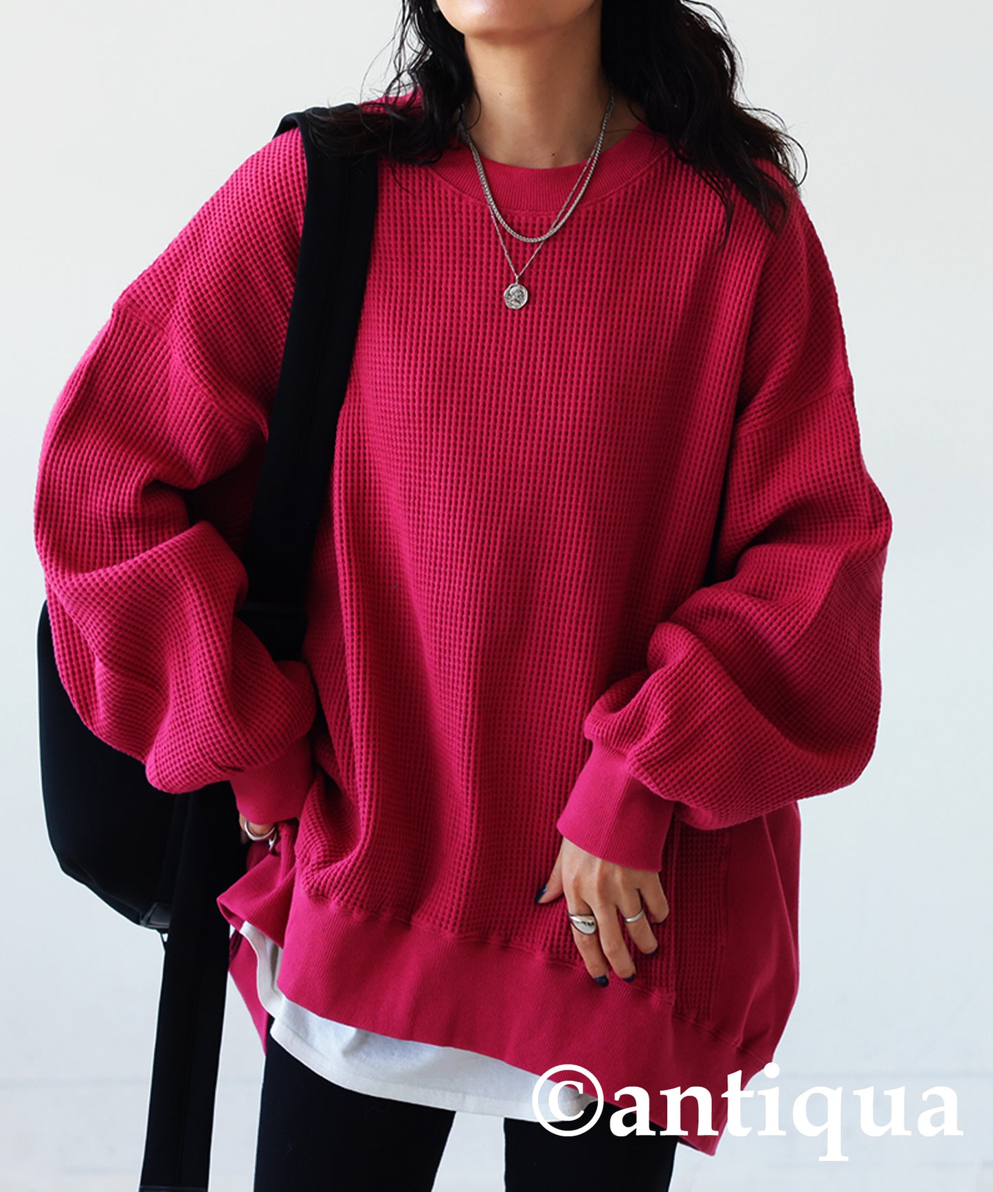 ONI-Waffle Side Rib Pullover Ladies