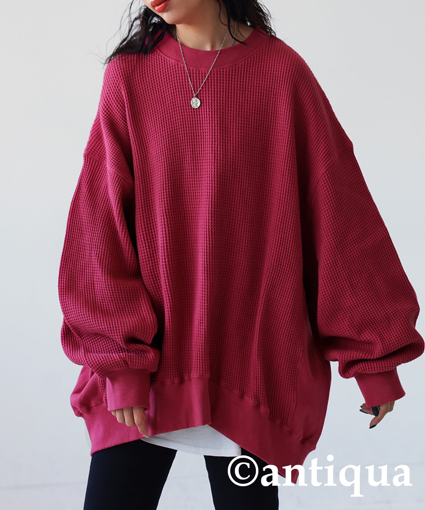 ONI-Waffle Side Rib Pullover Ladies