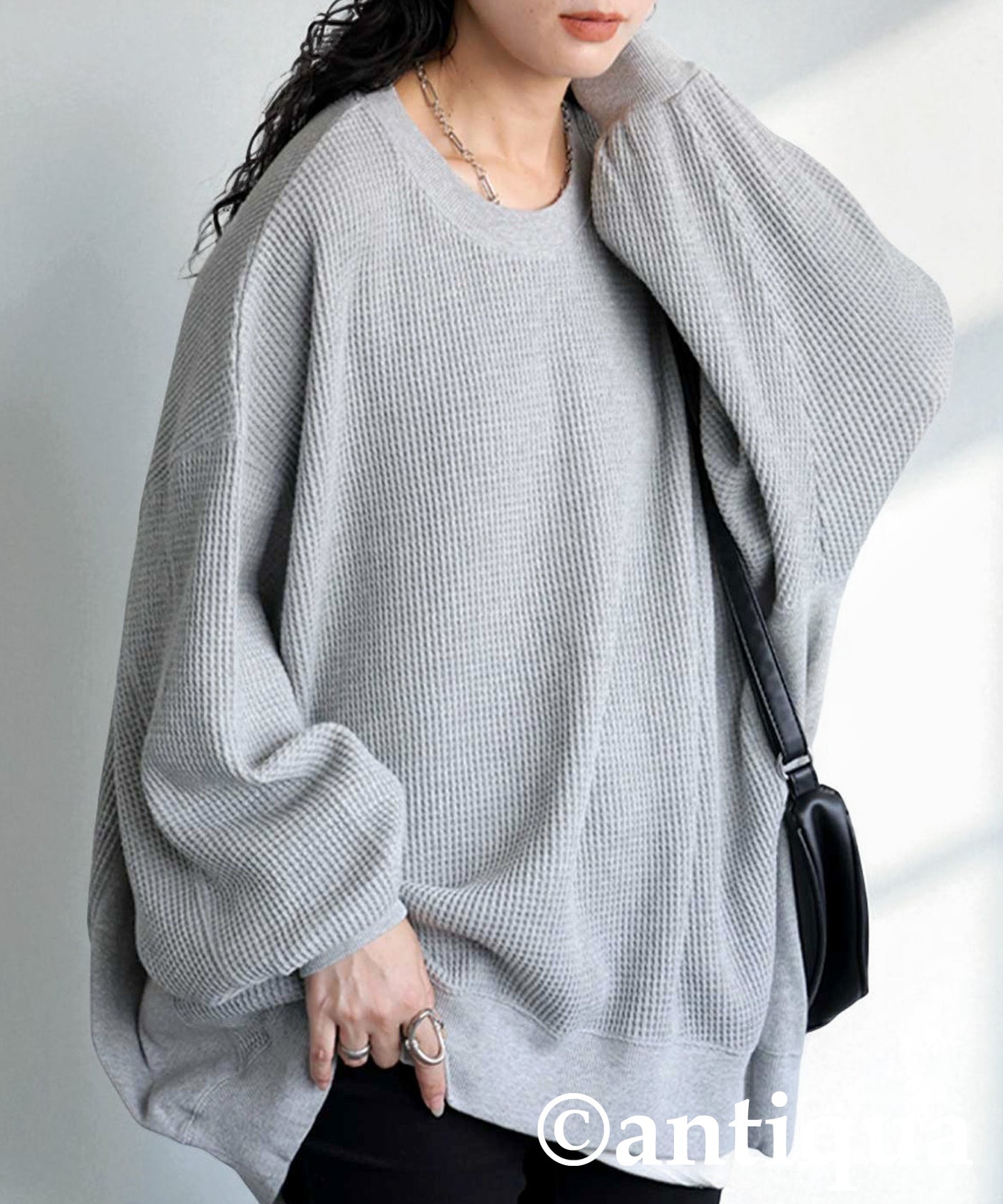 ONI-Waffle Side Rib Pullover Ladies