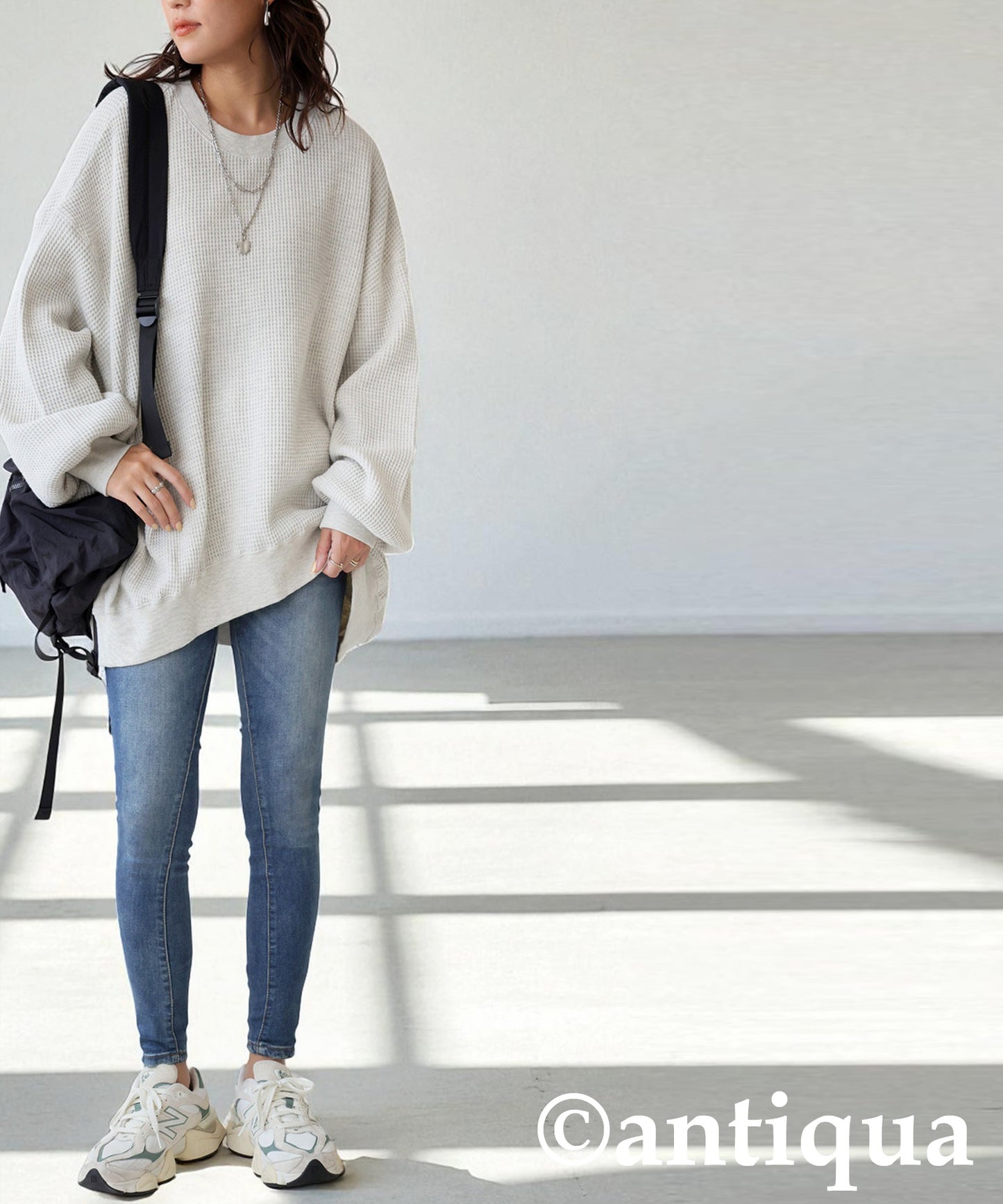 ONI-Waffle Side Rib Pullover Ladies
