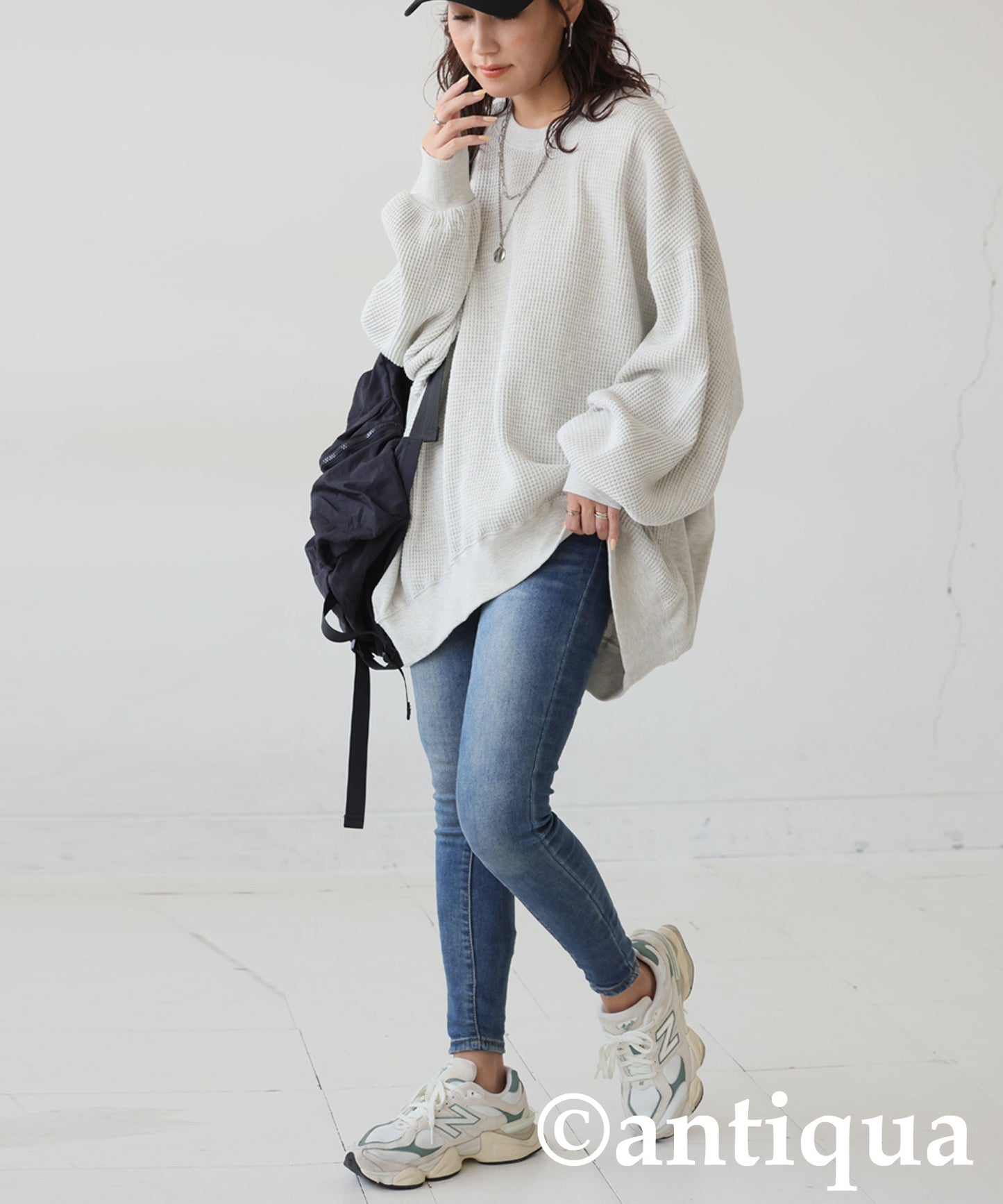 ONI-Waffle Side Rib Pullover Ladies