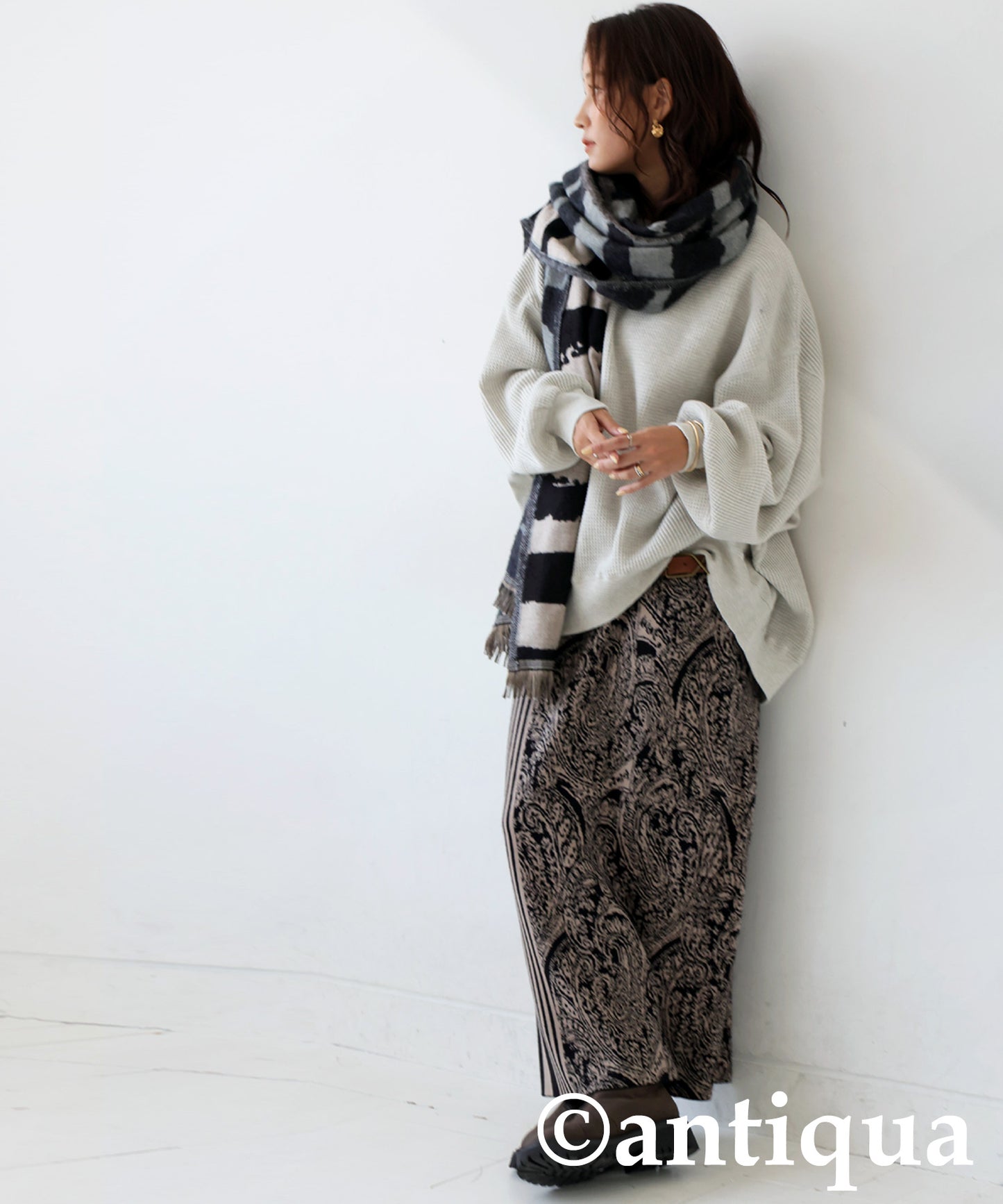 ONI-Waffle Side Rib Pullover Ladies