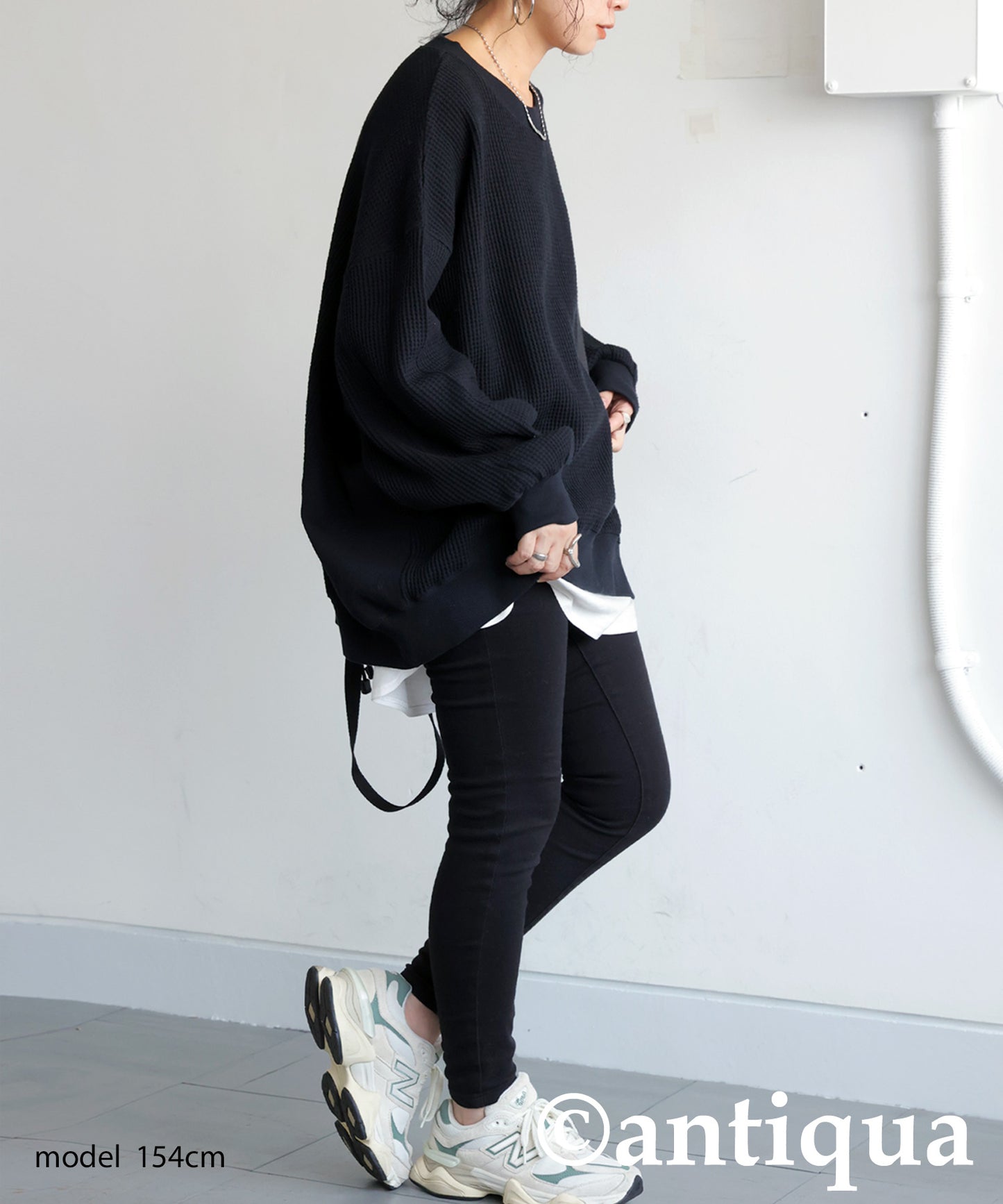 ONI-Waffle Side Rib Pullover Ladies