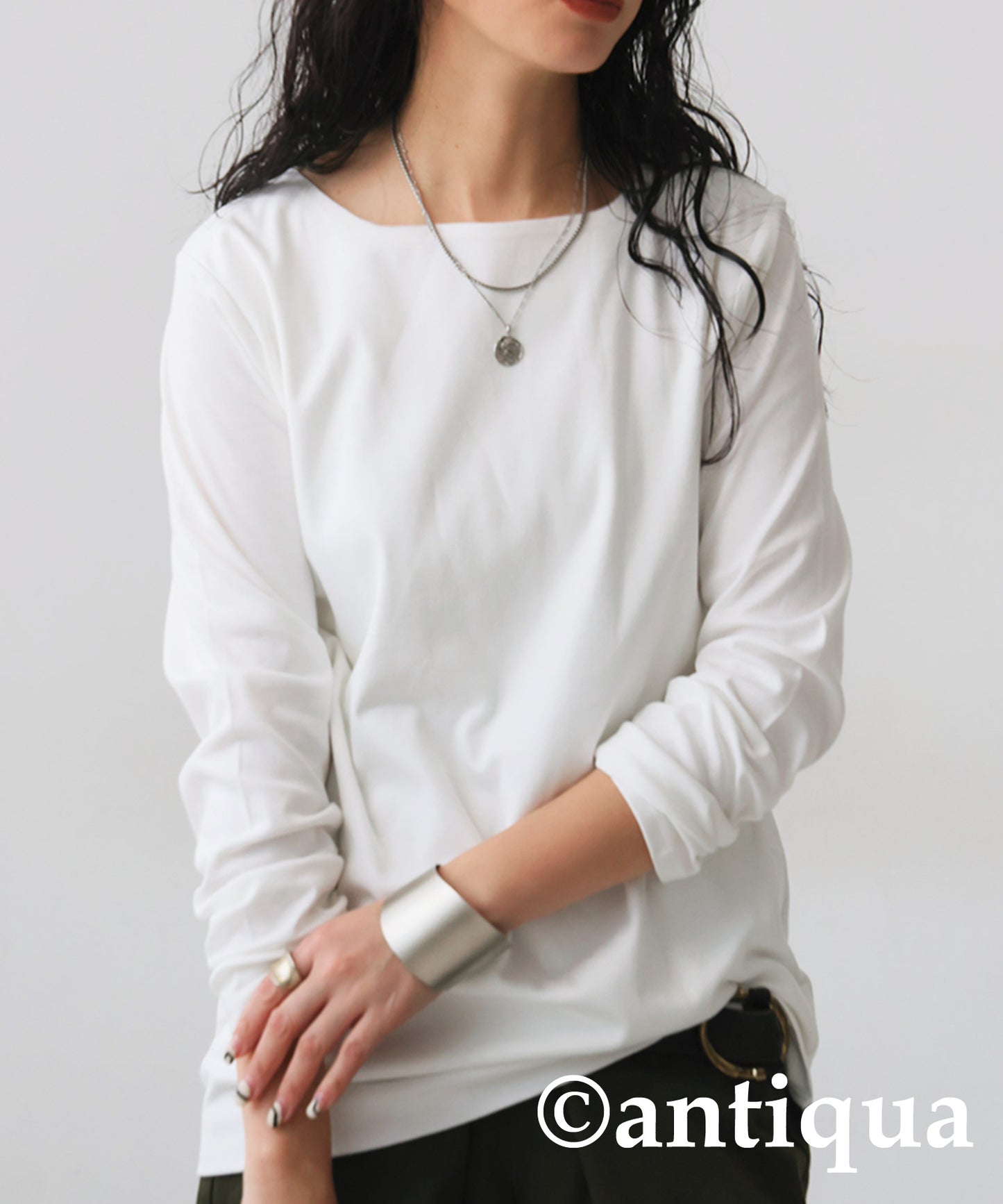 100% Cotton Smooth Boat Neck T-Shirt Ladies