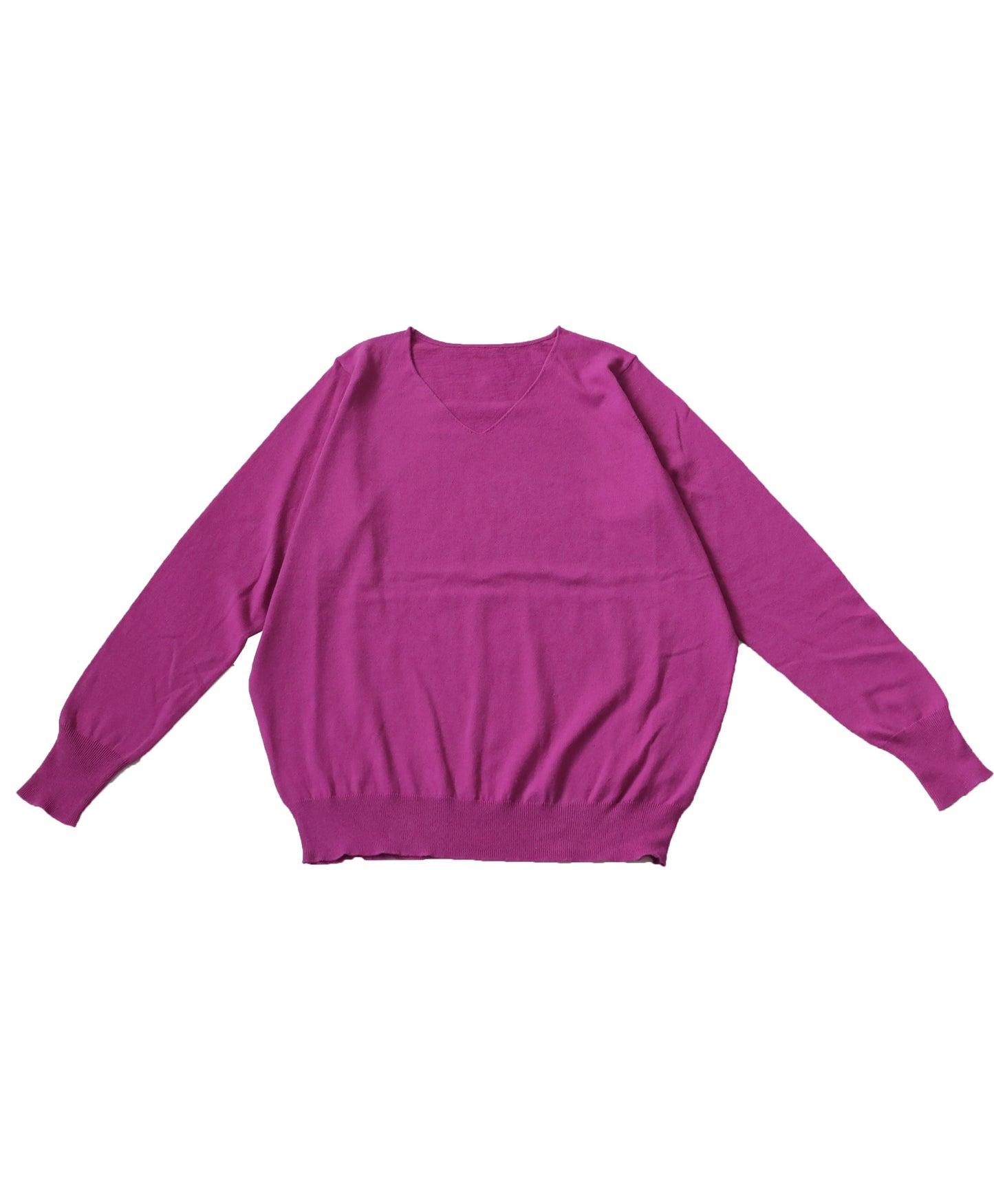 100%Cotton Jersey Stitch V-Neck Knit Ladies