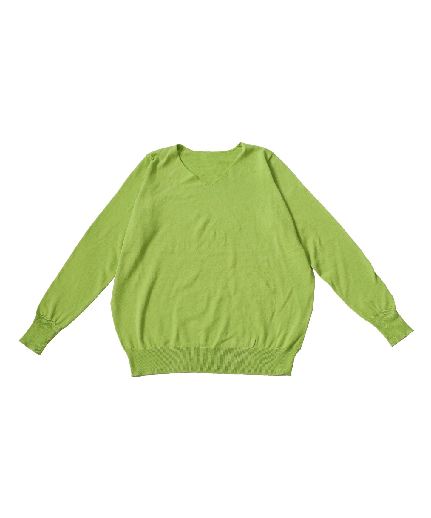 100%Cotton Jersey Stitch V-Neck Knit Ladies