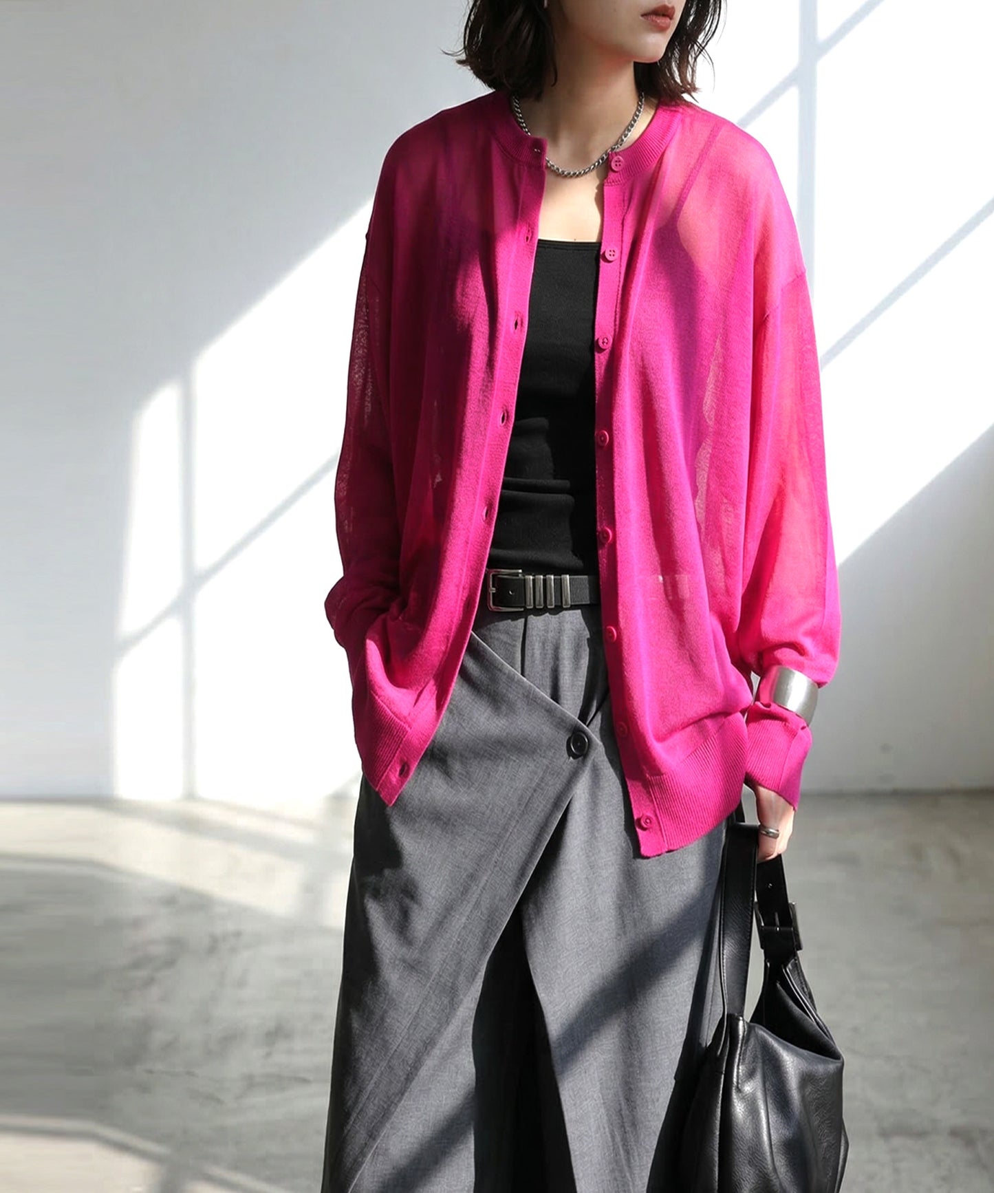 Sheer Knit Cardigan Ladies