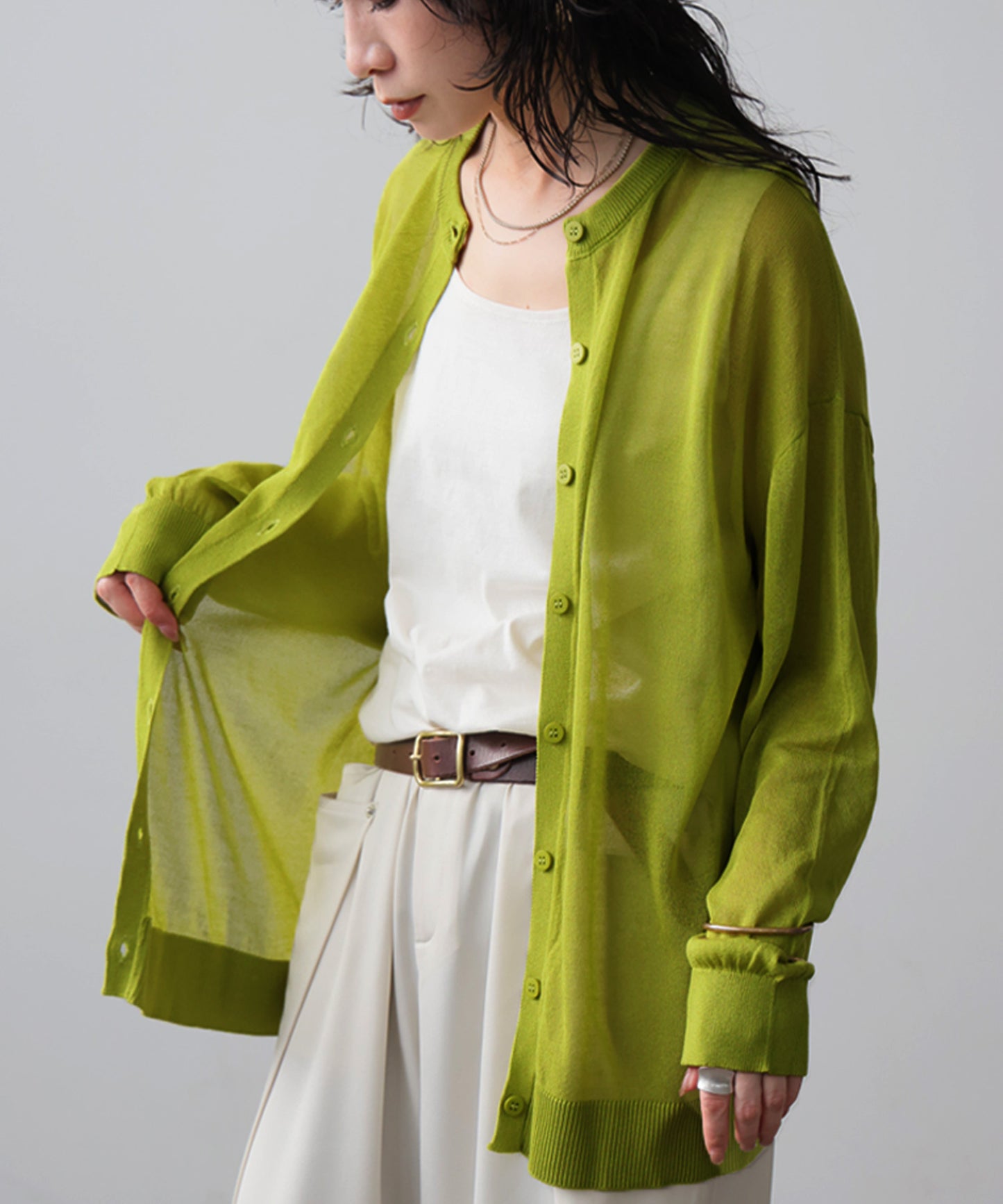 Sheer Knit Cardigan Ladies