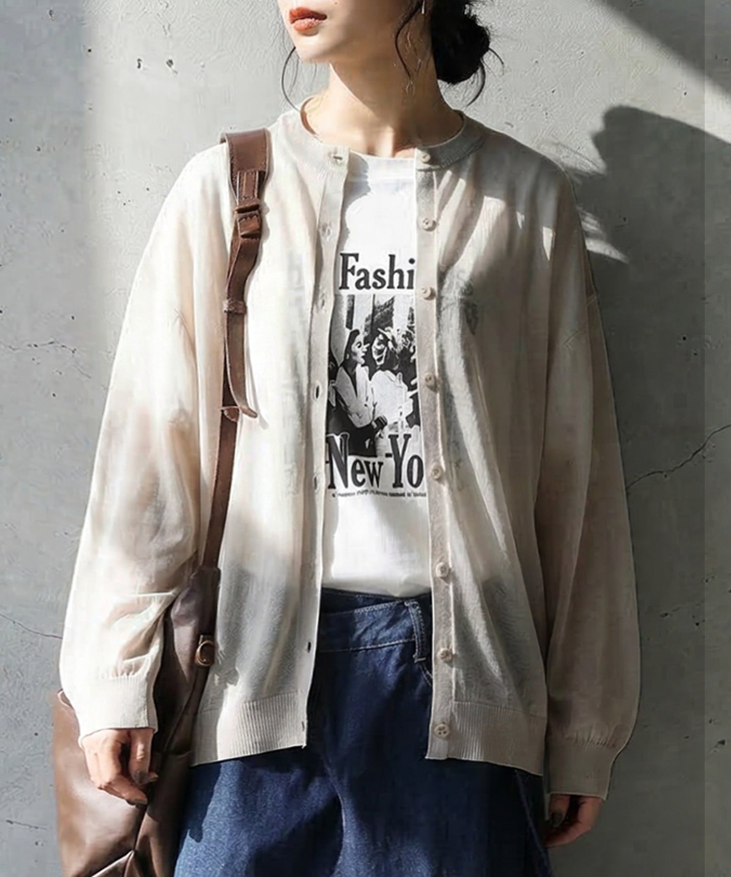 Sheer Knit Cardigan Ladies