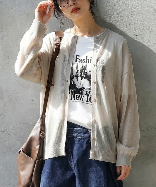 Sheer Knit Cardigan Ladies