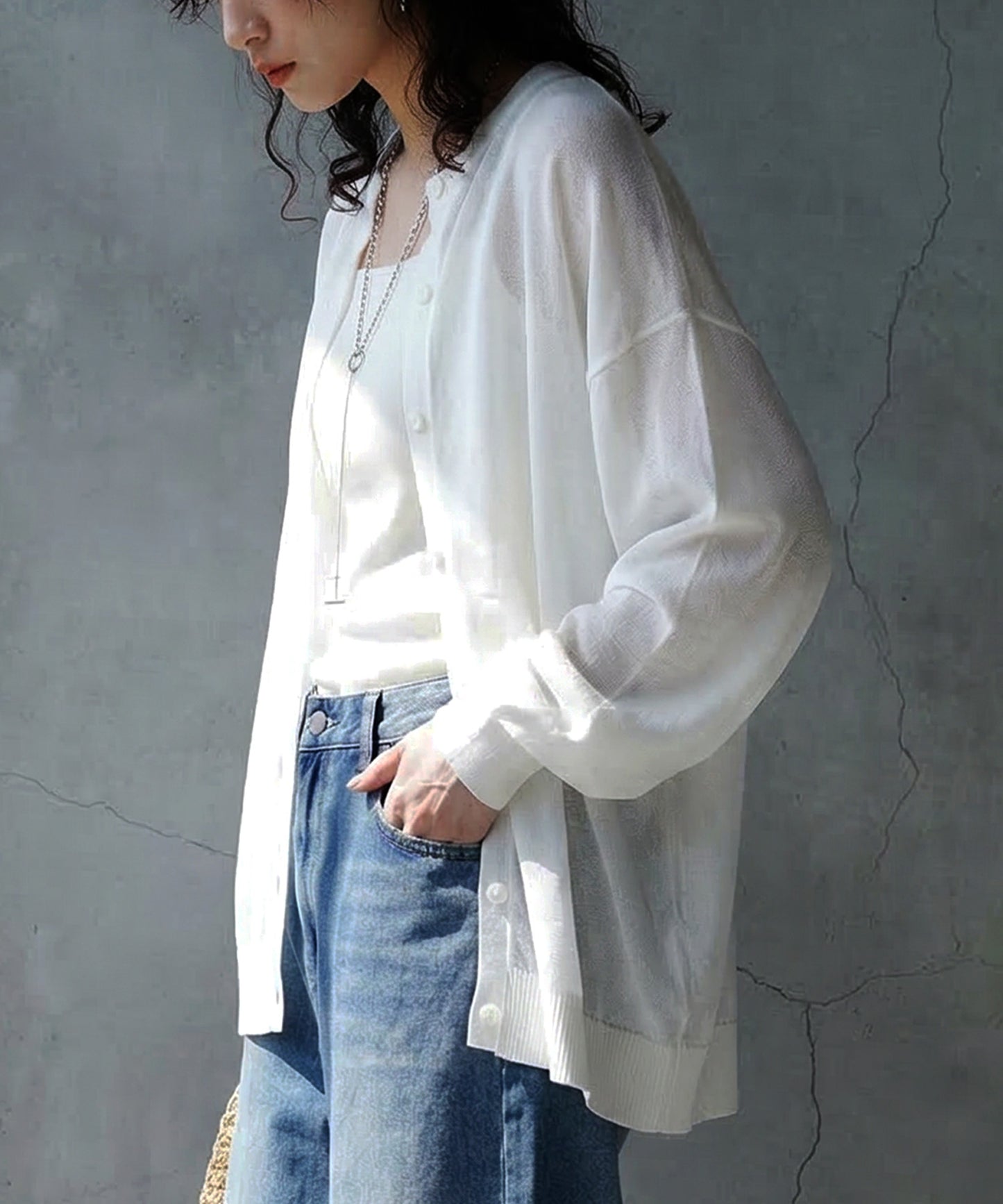 Sheer Knit Cardigan Ladies