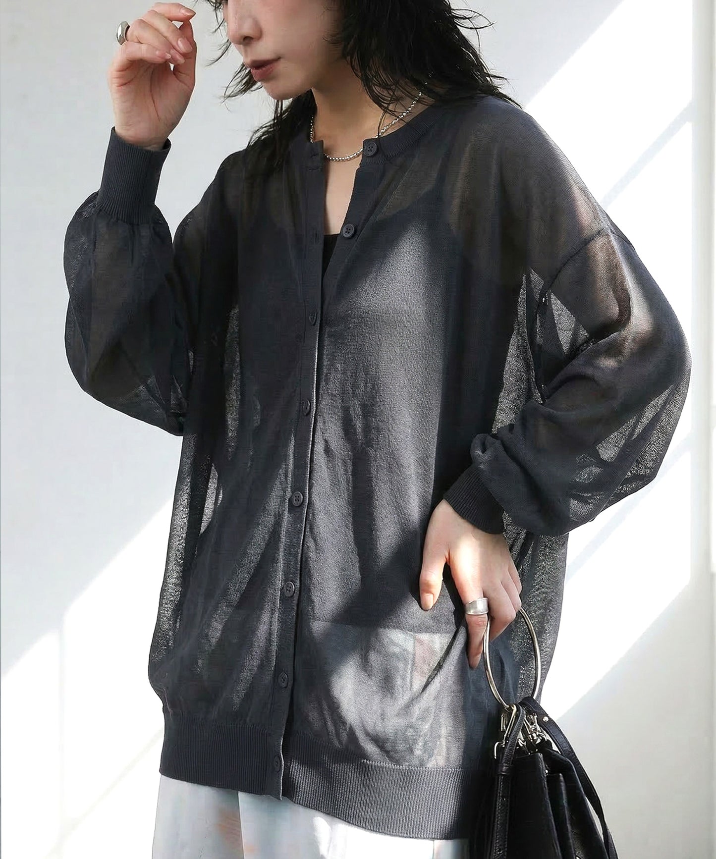Sheer Knit Cardigan Ladies