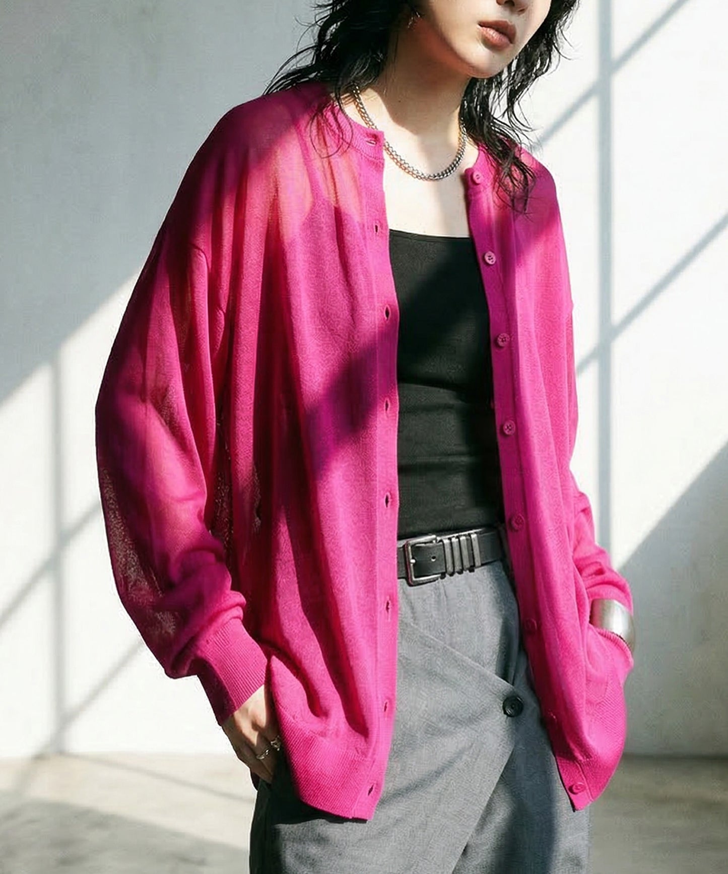Sheer Knit Cardigan Ladies
